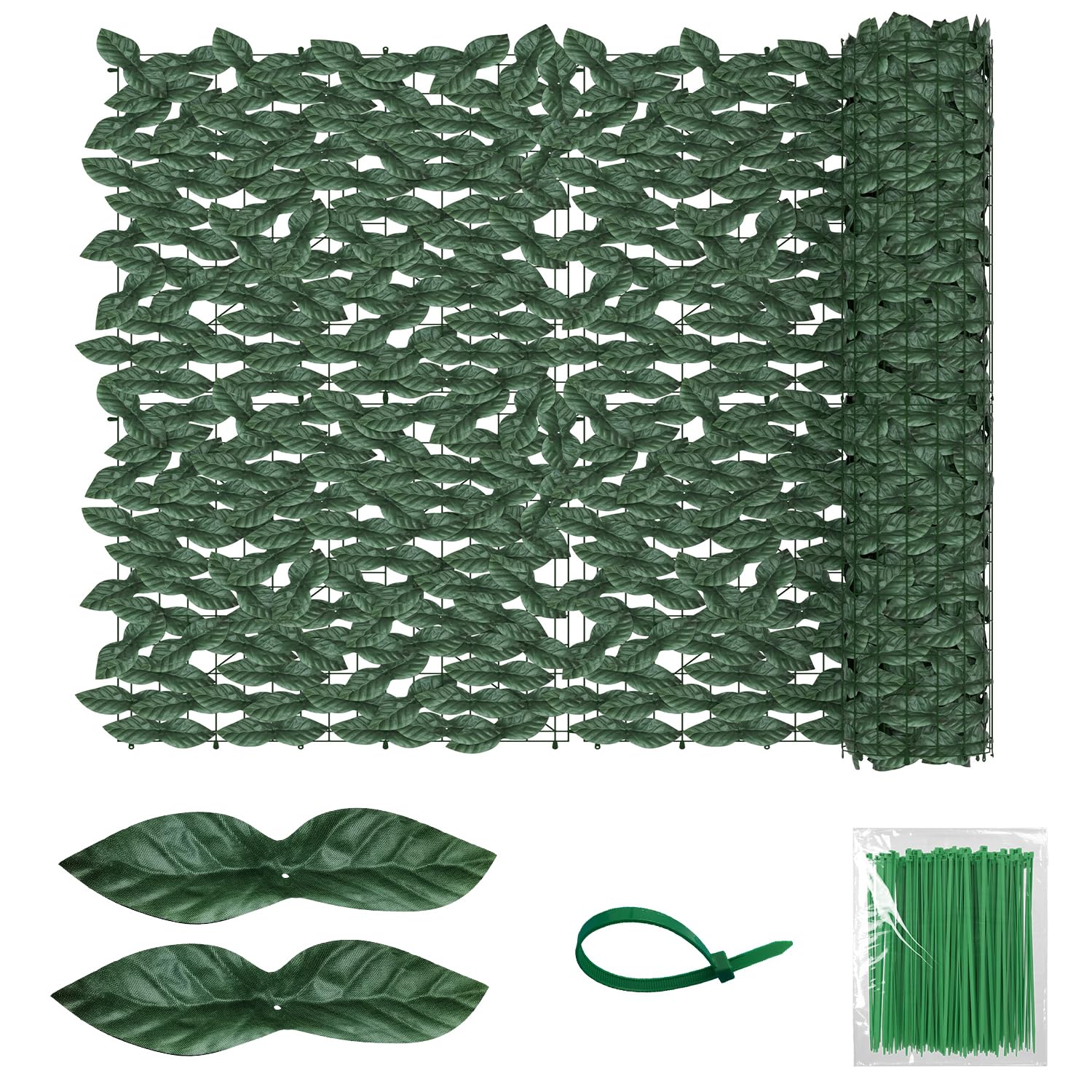 FIVMEN Balkon Sichtschutz Efeu Sichtschutz Outdoor 1 x 9 m Sichtschutz Garten Aus Efeu mit Kabelbinder Balkonsichtschutz 100 cm hoch Künstliche Pflanzenwand für Garten Hof Balkon