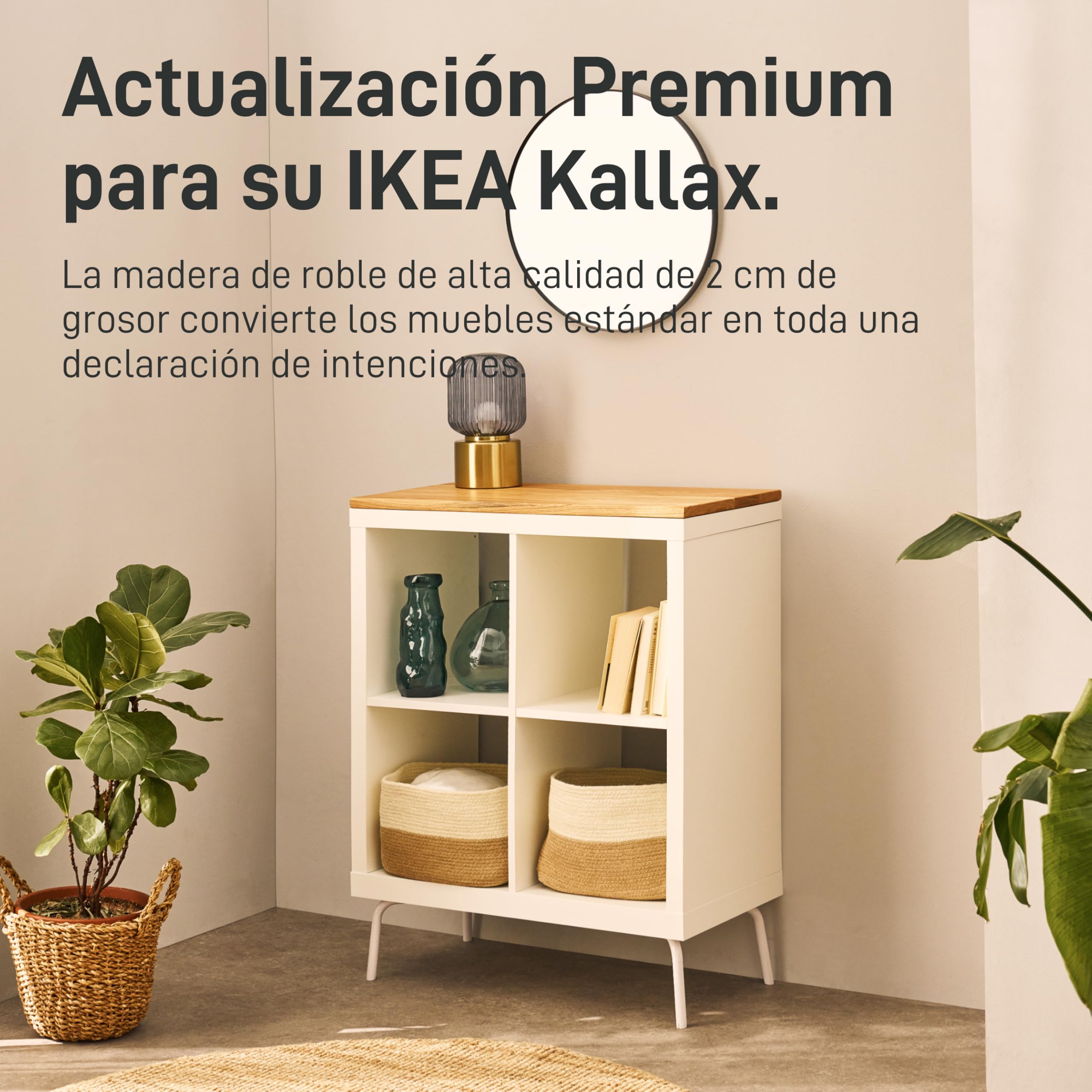 Natural Goods Berlín - Placa de madera Kallax (1 placa de madera Kallax, 2 cm de grosor, para Kallax, función antideslizante), color roble