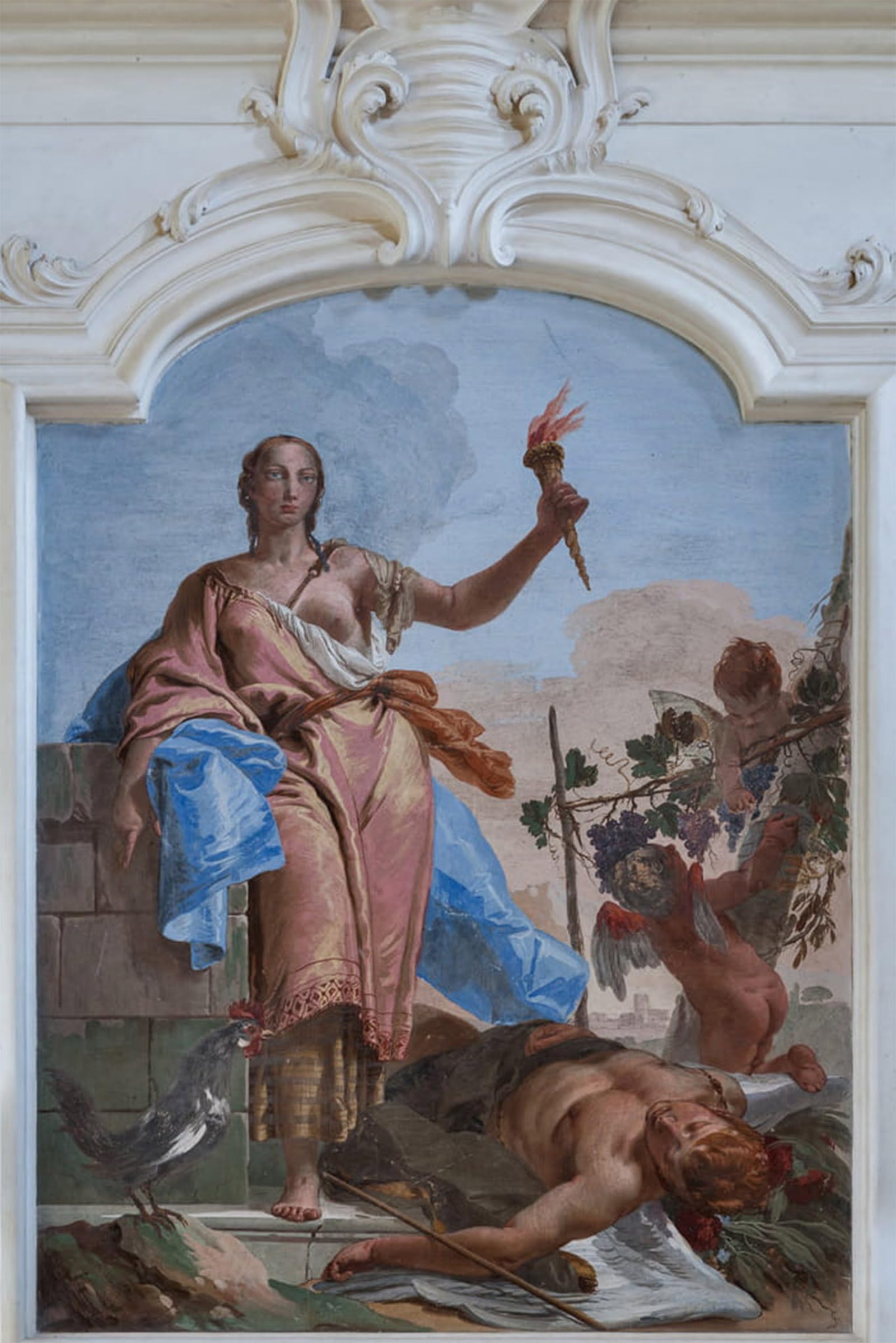 SERENDIPITP Abstract Painting Mural Print Picture Wall Decor Painting Vigilance Upon Slumber by Battista Tiepolo Vintage Wall Artwork for Home Decor 60x90cm