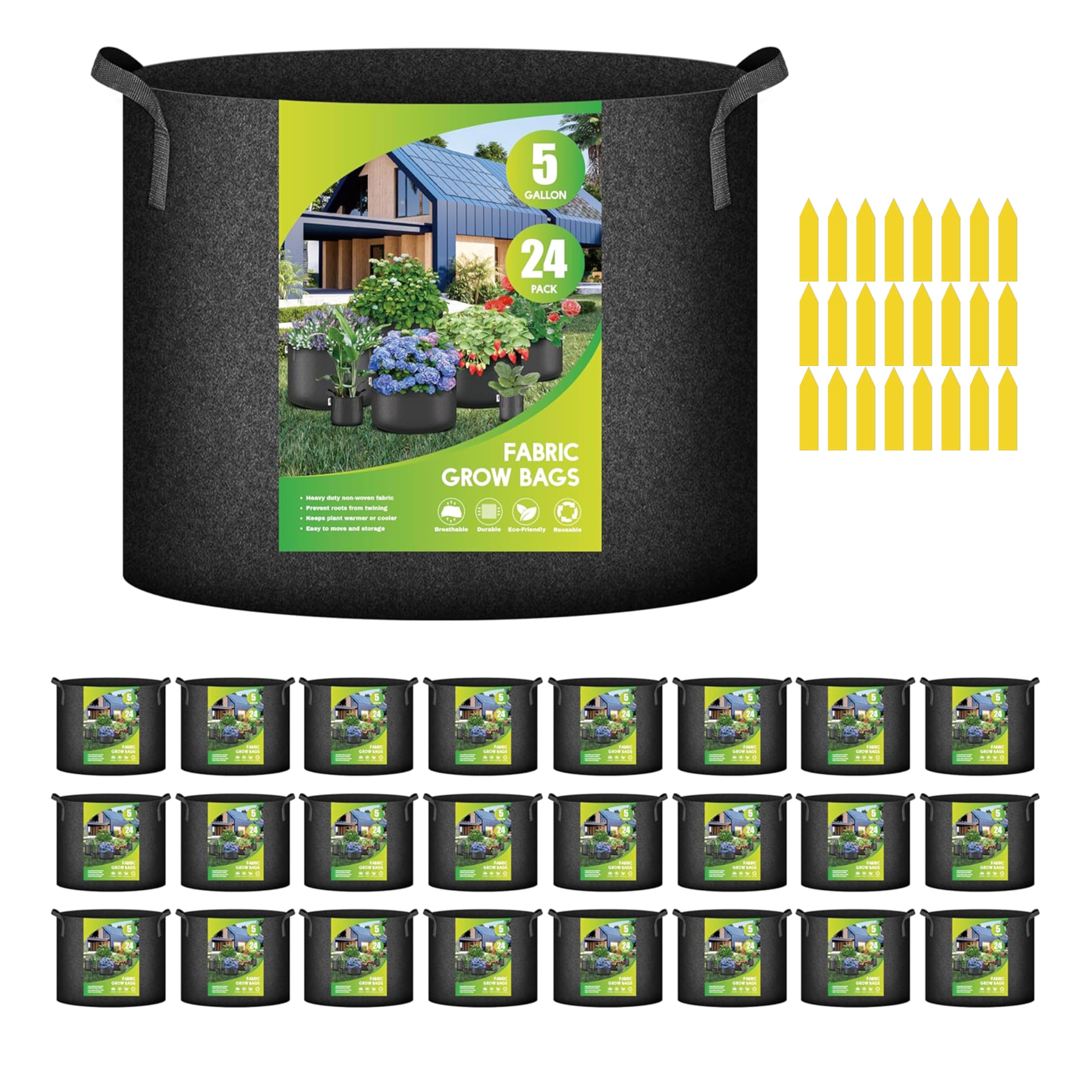iPower 24-Pack 5 Gallon Grow Bags