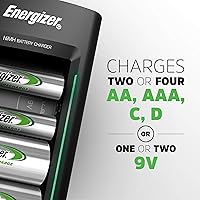 Vista 2 de Energizer Cargador universal de recarga para baterías recargables NiMH AA, AAA, C, D y 9V