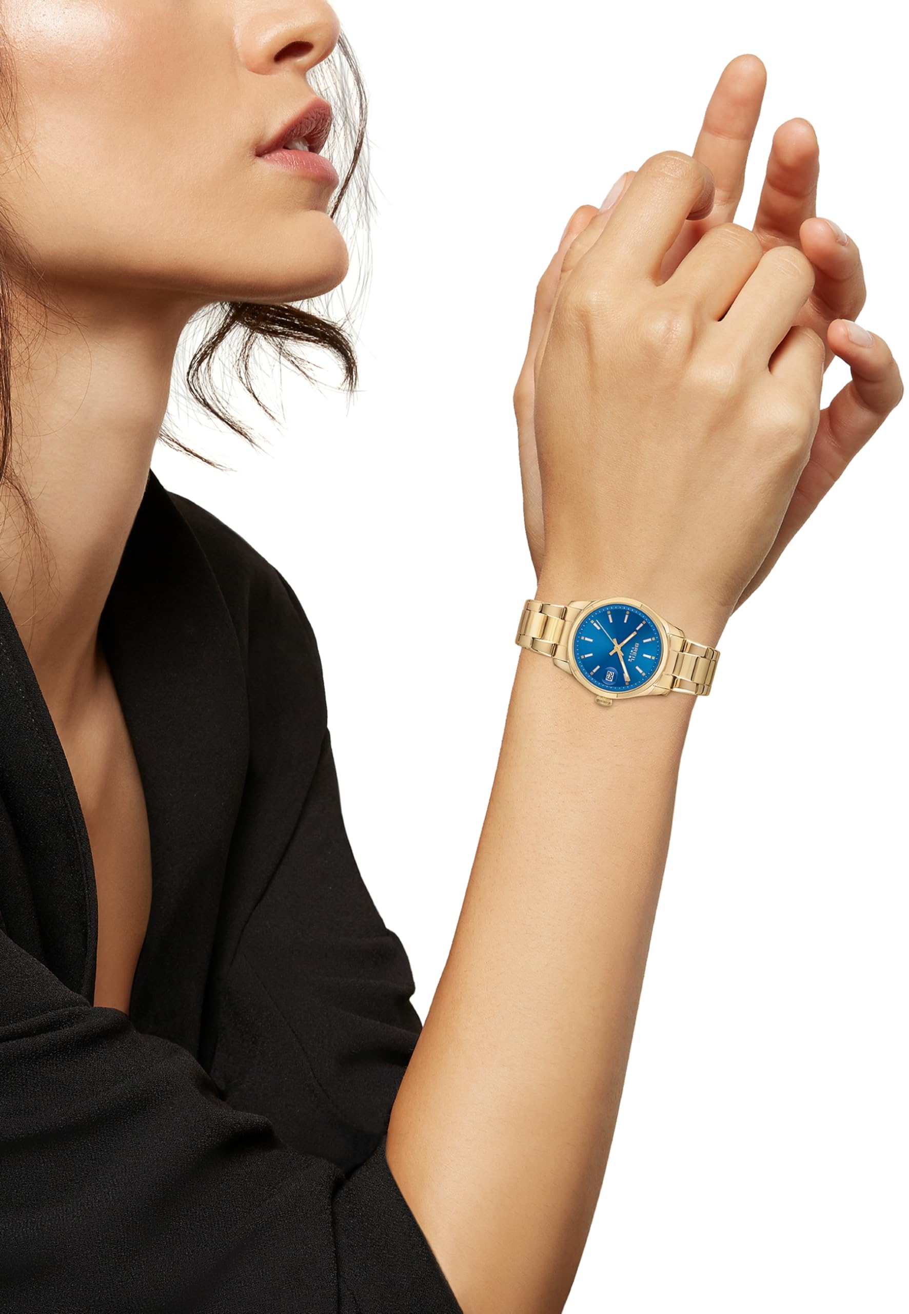 Breil, Collezione Classic Elegance, Orologio Donna, in Acciaio Silver, Movimento al Quarzo Solo Tempo, Quadrante Blu, Lunetta con Pattern Zigrinato, Resistente all'Acqua, Silver-Blu