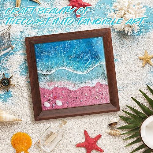 Miniatura 7 de Kit de Arte de Resina Oceánica KISREL, Kit de Resina Epoxy Transparente con Marcos, Conjunto Completo de Herramientas DIY para Principiantes de