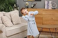 Vista 6 de Bata de baño de algodón orgánico para niños pequeños, bata de bebé suave y transpirable para niños, bata con capucha de muselina para niños y niñas