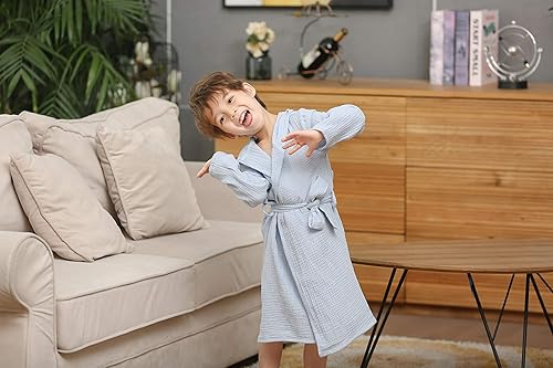 Miniatura 6 de Bata de baño de algodón orgánico, suave y transpirable, bata de bebé para niños, bata de muselina con capucha para niños y niñas