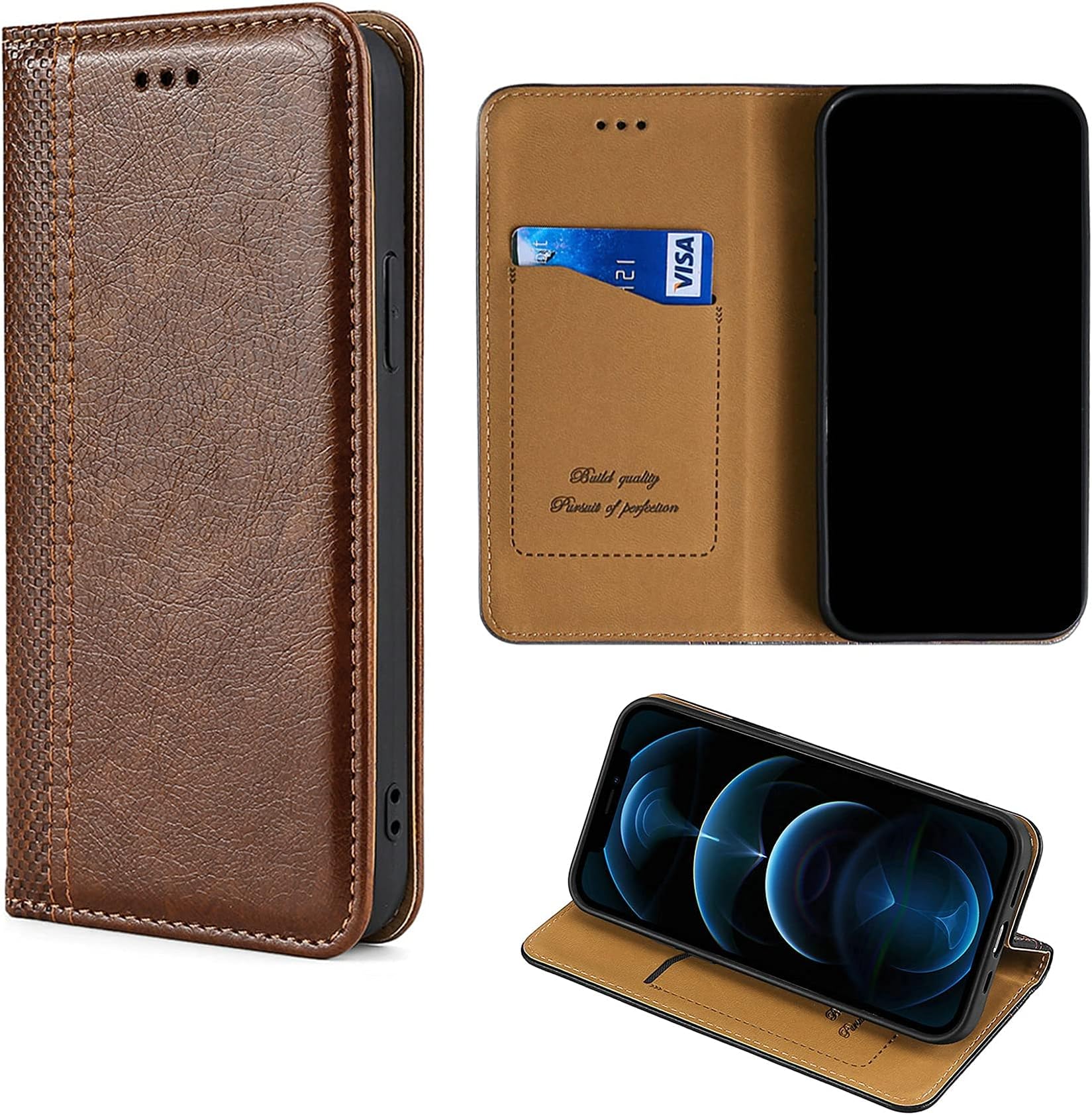OujietongGKGW Flip Case For Alcatel ideal XCITE idealXCITE Case phone Stand Cover Brown
