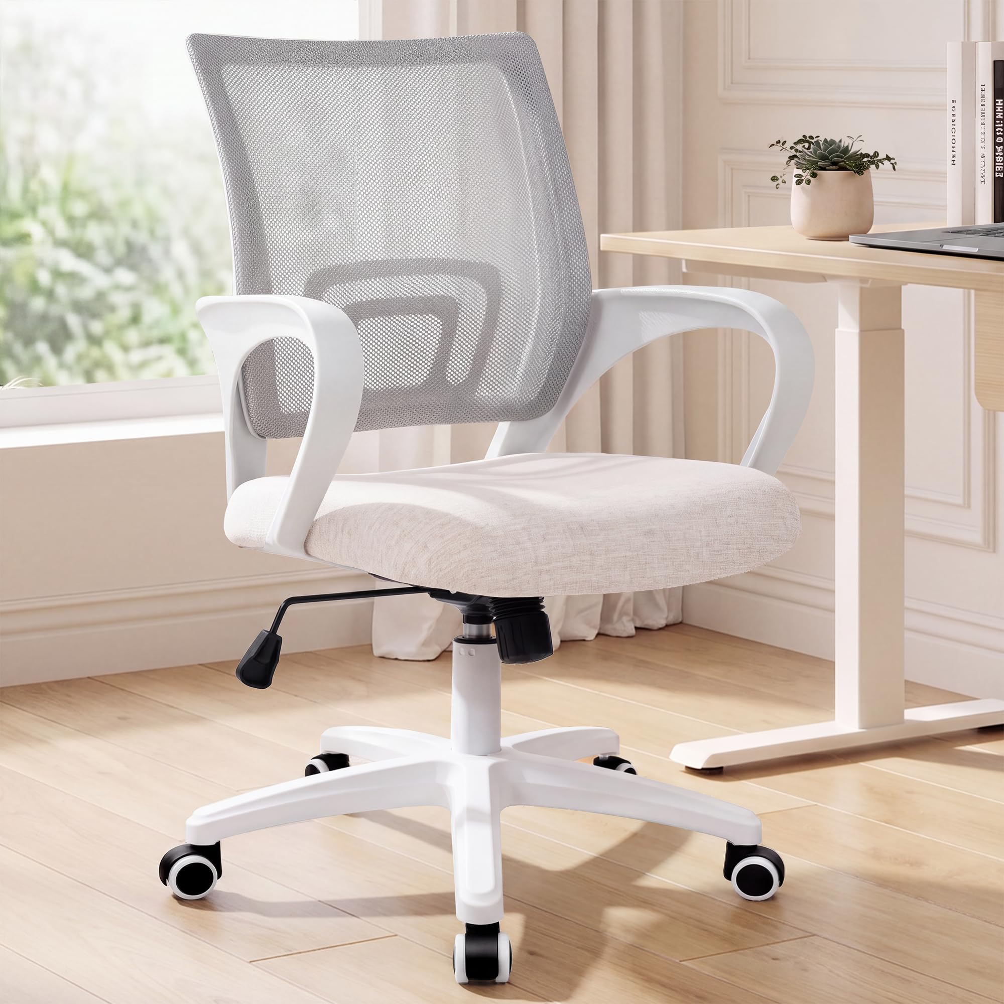 View 1 of ***STOCK PHOTO FOR REFERENCE ONLY***
NEO CHAIR Office Computer Chair Ergonomic BLACK Mesh Desk Chair, Ivory