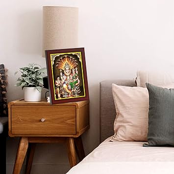 zig zag Lakshmi Narasimha Swamy Small Photo Frame For Wall, Table, Temple, Pooja Room, Bring Blessings Home (6x8 inches, Acrylic Glass) 2