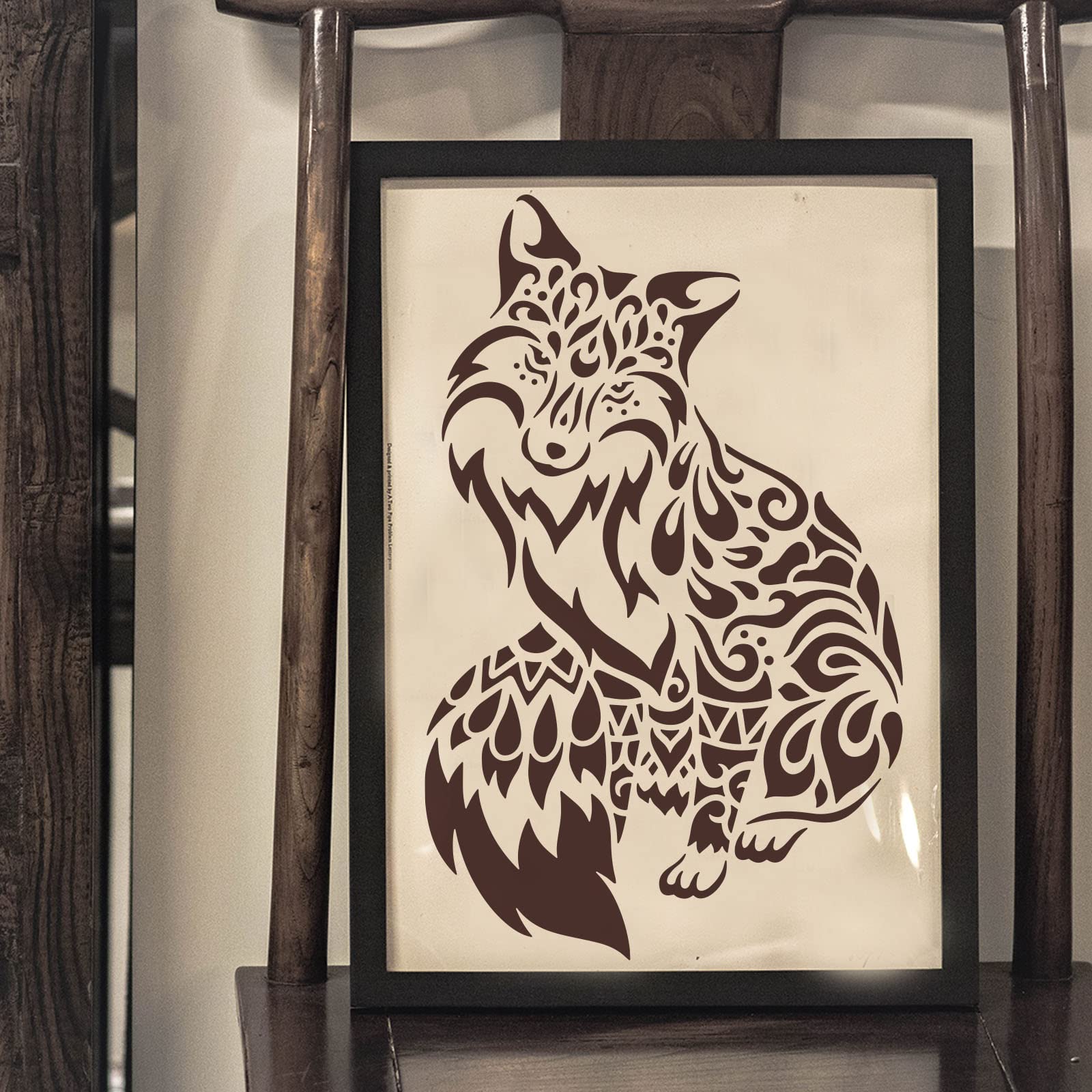 Pochoirs Renard 9 Modèles 15x15cm - Kit DIY Peinture Sur Bois, Meuble, Mur | Avec Pinceau