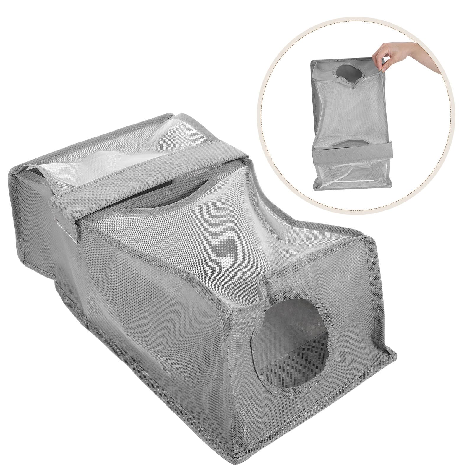 Dispensador de Bolsas de Basura para Montaje en Pared, Caja Organizadora Gris Transparente, Soporte Compacto para Bolsas de Supermercado Reutilizables, Adecuado para Cocina,