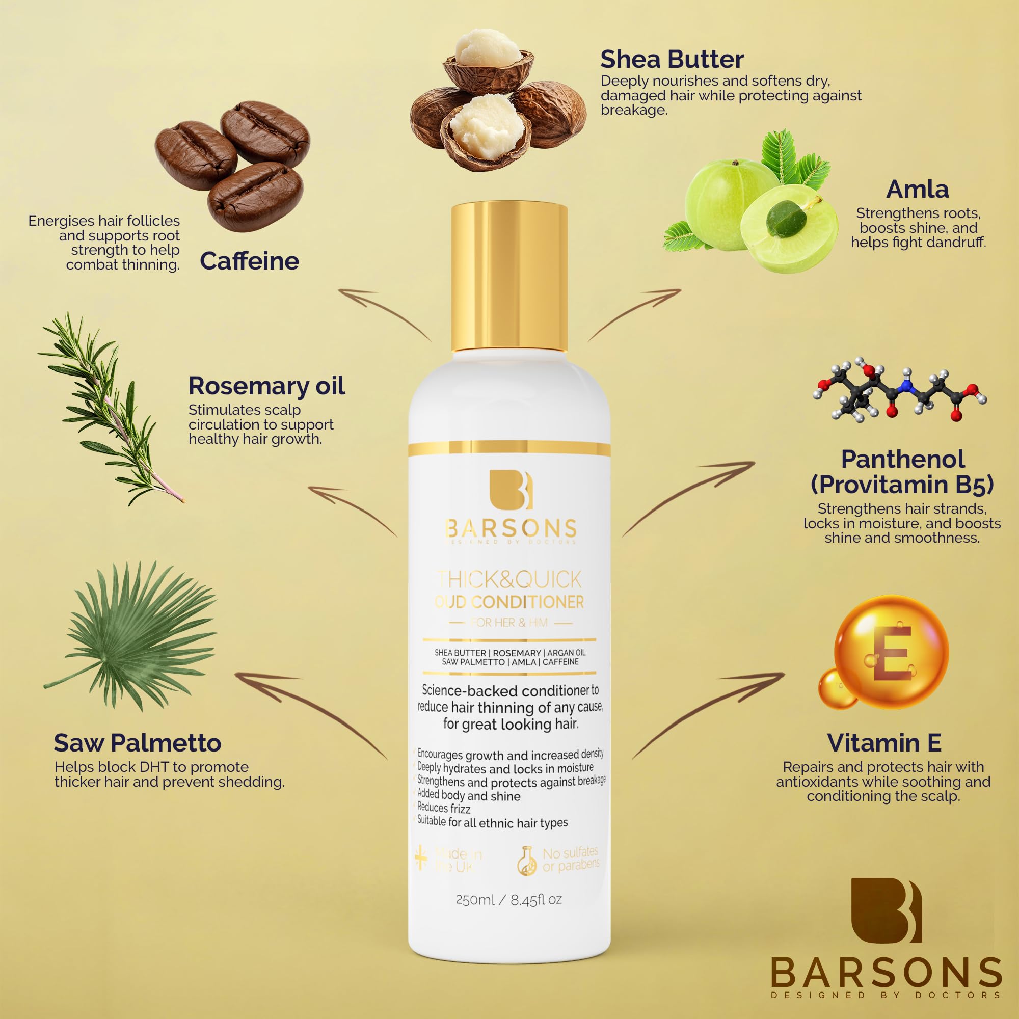 BARSONS Oud Hair Growth Conditioner, White, 250 ml (Pack of 1) - Image 3