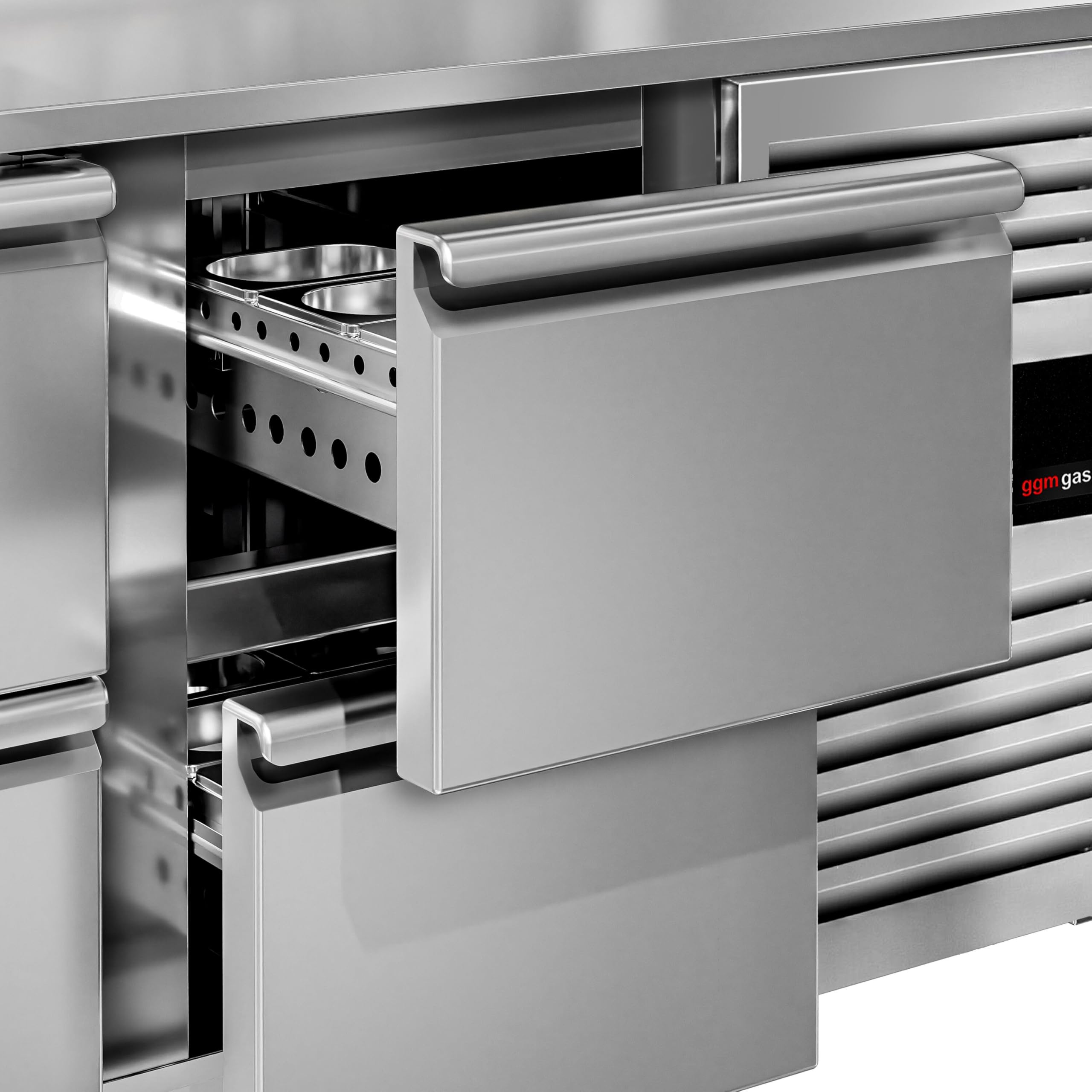 GGM Gastro | KTJ187ND6 | Table réfrigérée ECO - 1795x700 mm - avec 6 tiroirs
