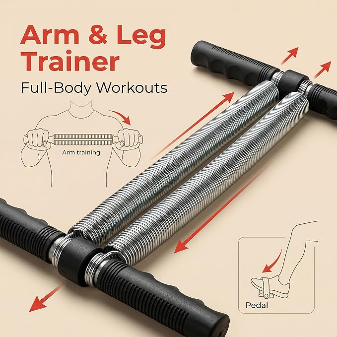 Ejercitador de piernas con resorte doble y pedal miniatura 6