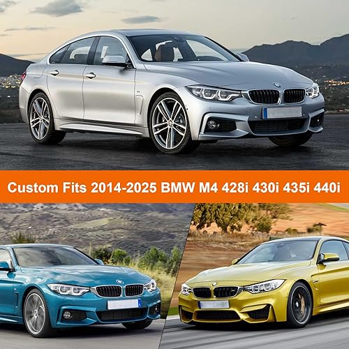 Miniatura 4 de Funda impermeable para automóvil compatible con BMW Serie 4 M4 428i 430i 435i 440i 2014 - 2022, 210T 6 capas para todo tipo de clima, con puerta de