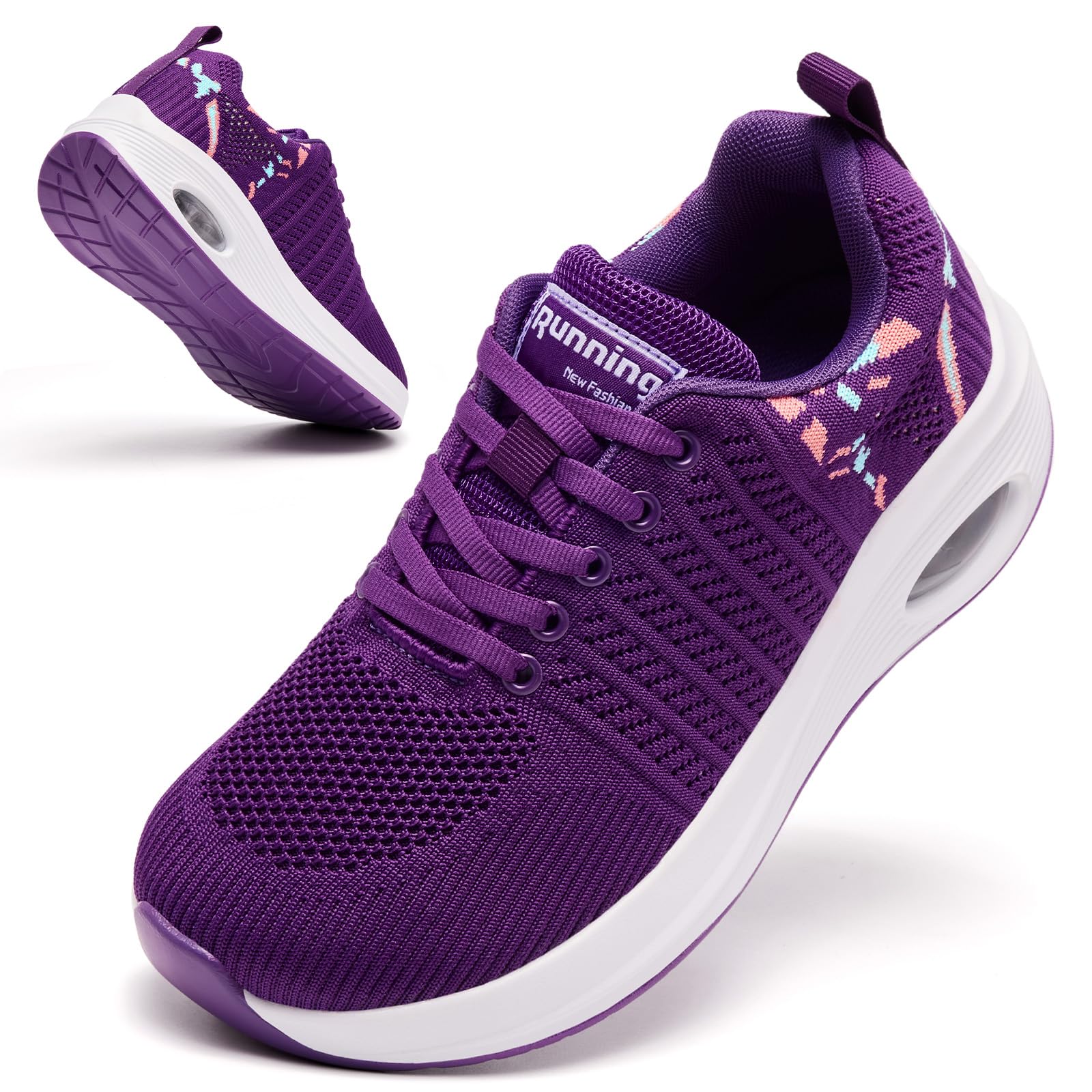 Myzmnk Weite Damen Laufschuhe Leicht Sportschuhe Breite Sneaker Luftgepolsterte Extra Breite Sneaker Bequem Laufen & Alltag