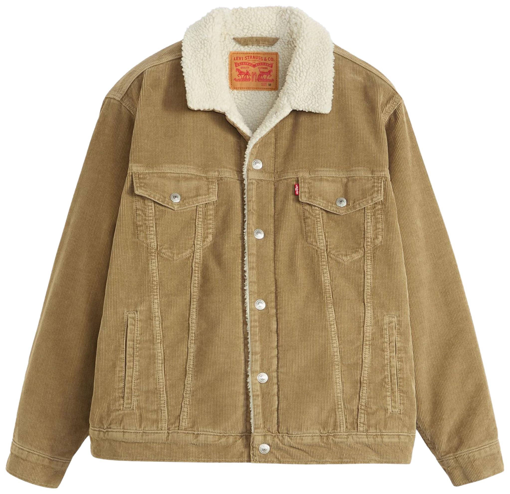 Levis Men's Levi's Denim Sherpa Relaxed Fit Jacket - Timber Wolf - XL