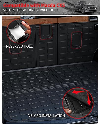 Miniatura 3 de Tapete de carga compatible con Mazda CX5 2023, 2024, 2025, alfombrilla de maletero de elastómero termoplástico, protector de asiento trasero para