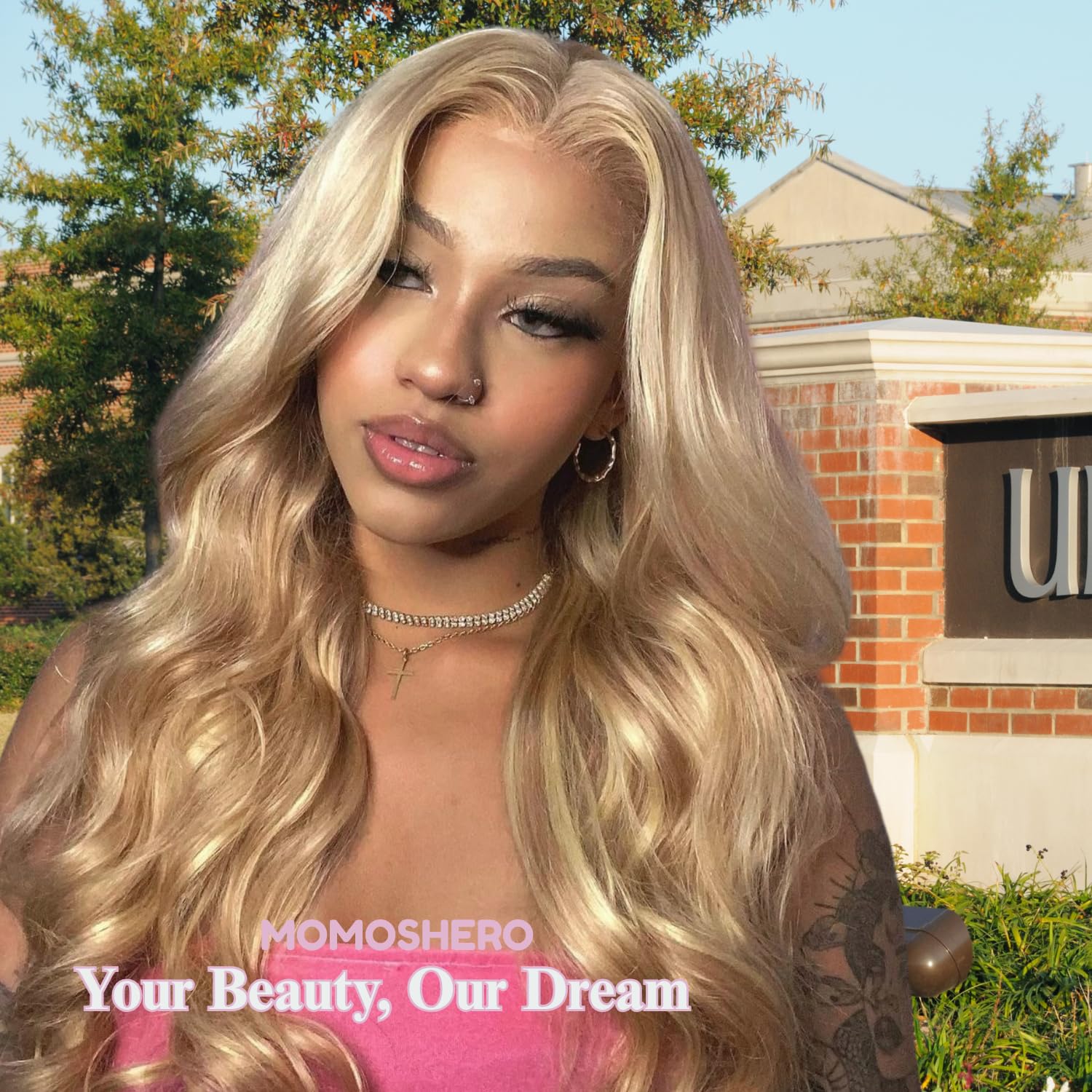 27/613 Blonde Highlight Bundle Human Hair Body Wave 22 Inch, 13A #F27/613 Highlight Blonde Human Hair Single Wavy Bundle Body Wave Soft Healthy 100% Unprocessed Virgin Hair Weave Extensions