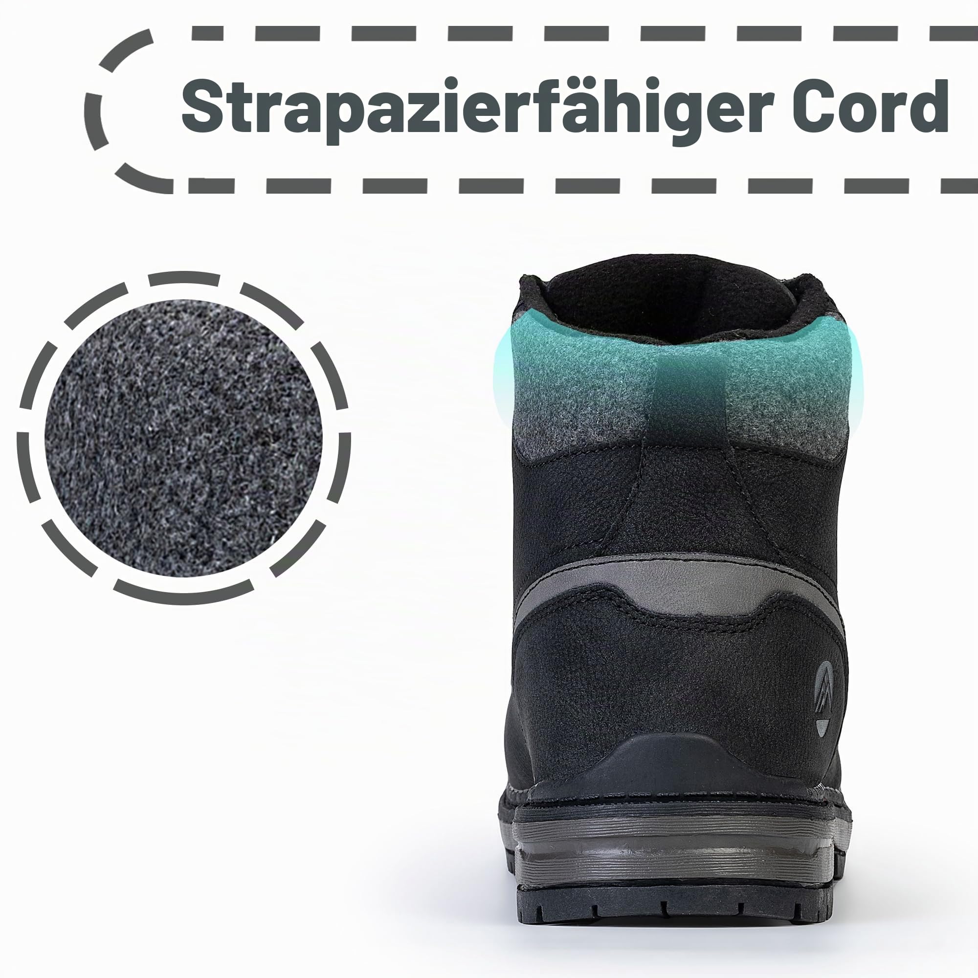 CC-Los Herren Winterschuhe Warm Gefüttert Winterstiefel Herren Leicht Rutschfest Schneestiefel