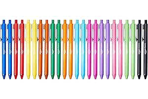 Amazon Basics Retractable Ballpoint Pens, Assorted Ink Colors