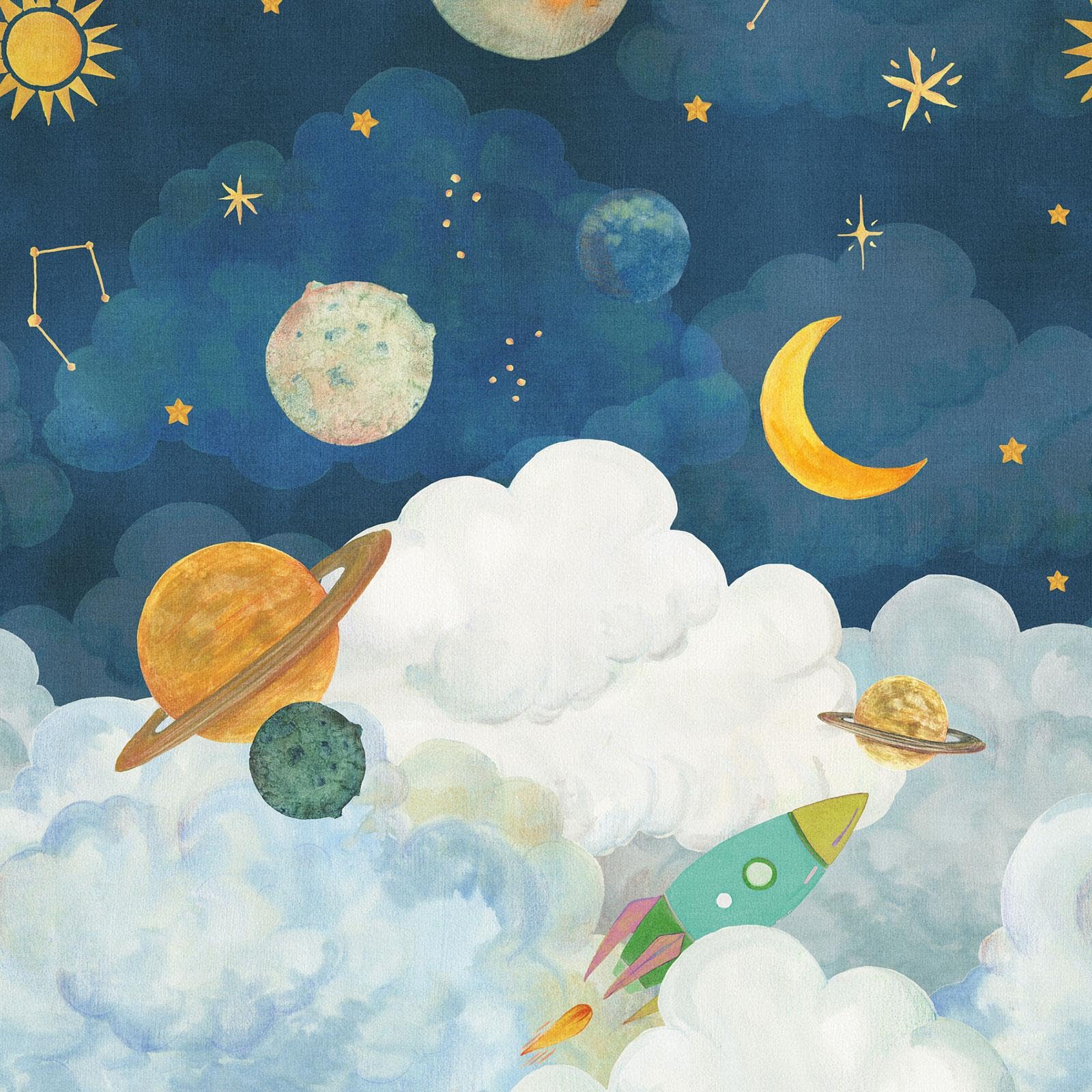 B&Q -  Dudley Space Rocket 3 Lane Repeatable Wallpaper Kids Nursery Mural1.59 X 2.8M,