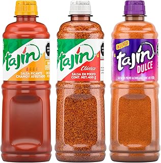 Tajín Kit: Polvo clásico 400g + Tajín Dulce 450g + Salsa Líquida Chamoy 475ml
