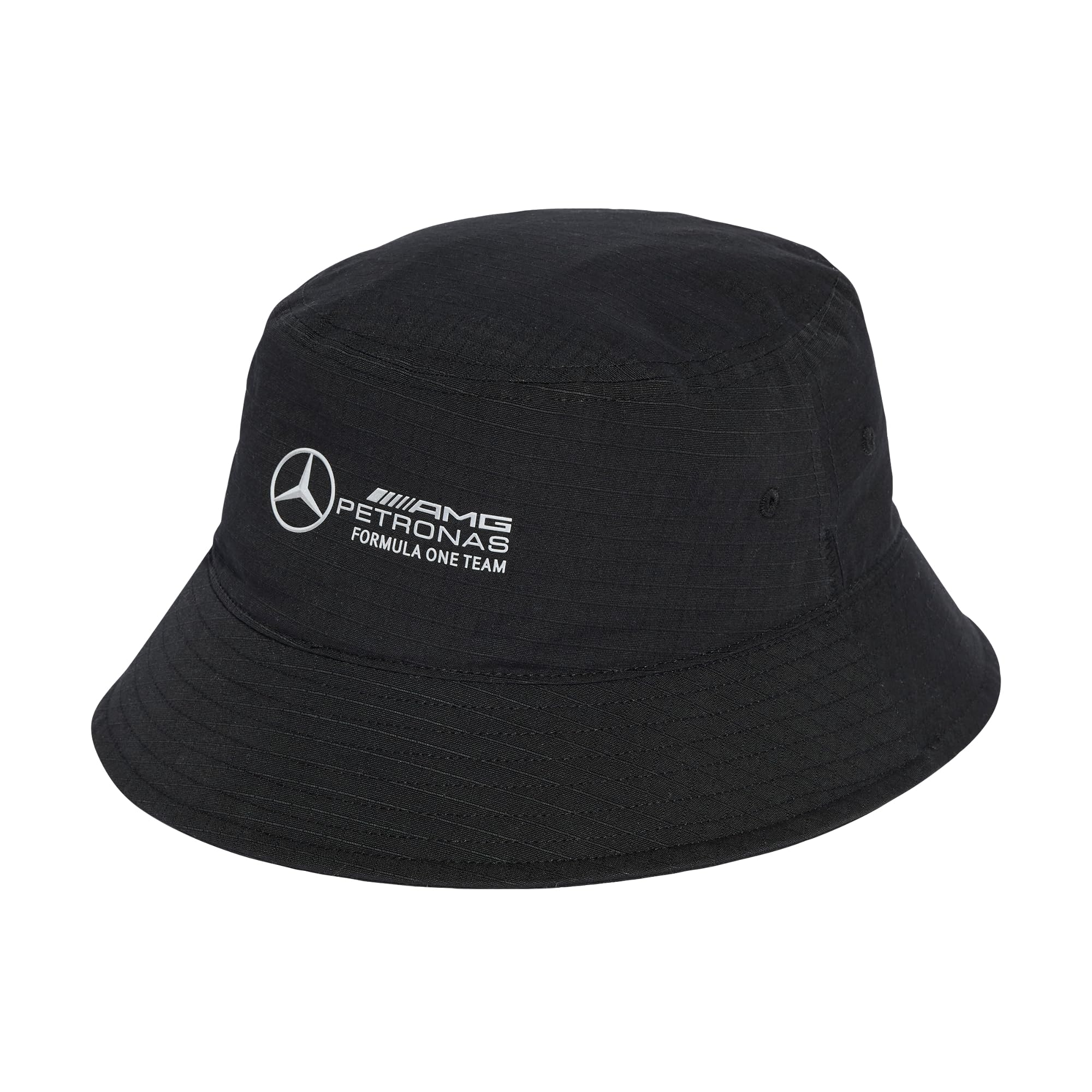 adidas Unisex Mercedes - AMG Petronas Formula ONE Team Mechanics Bucket HAT, Black/Reflective Silver, XS