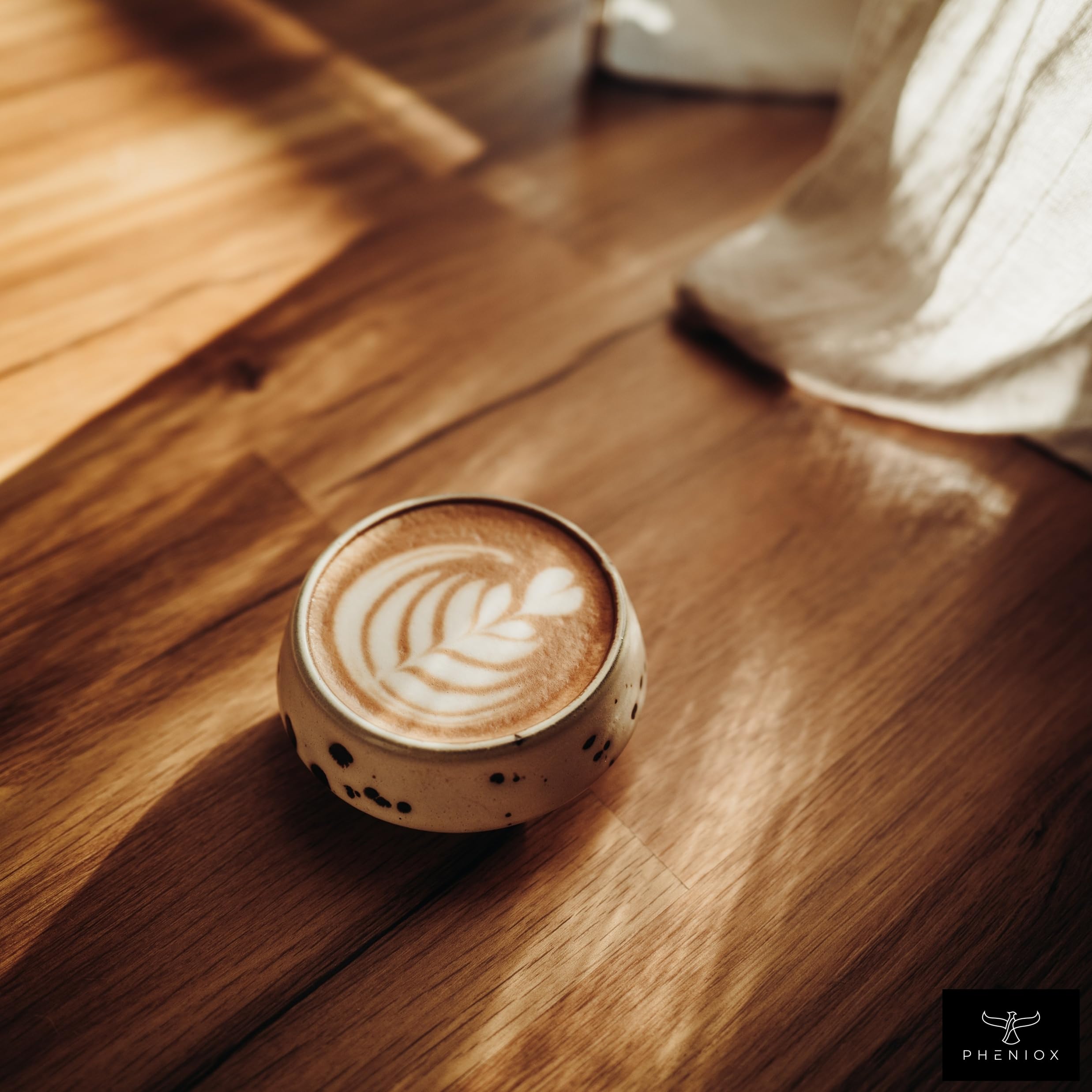 Pheniox | Cappuccino Tassen Set Barista - 2x 180 ml | hochwertige Latte Art Tassen aus Porzellan - Kaffeetassen ohne Henkel | zeitloses, modernes Design - spülmaschinenfest | Geschenk Mann Frau