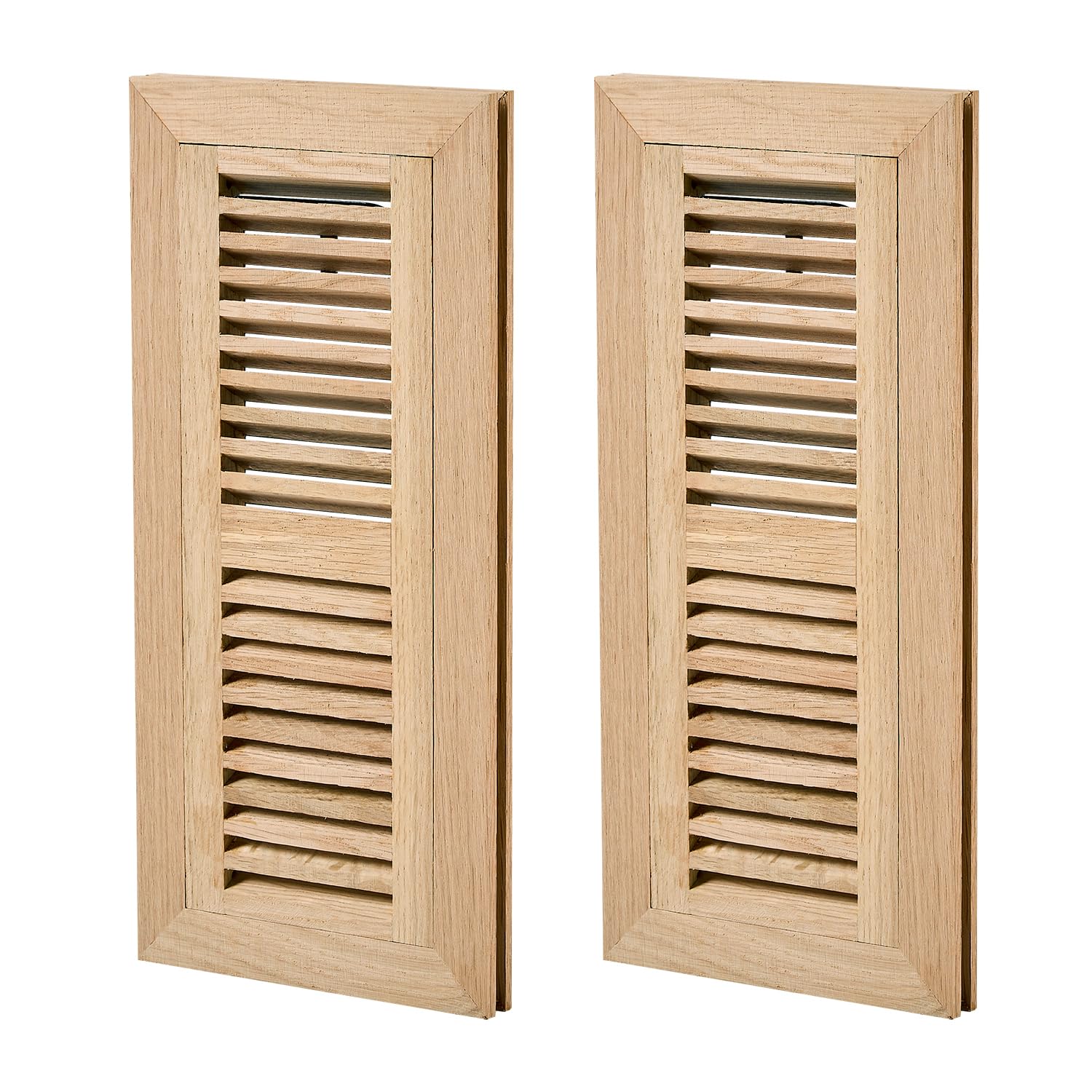 Homewell 2 Pcs Pack White Oak Wood Floor Register, Flush Mount Vent, 4x12 Inch, with Damper, Unfinished