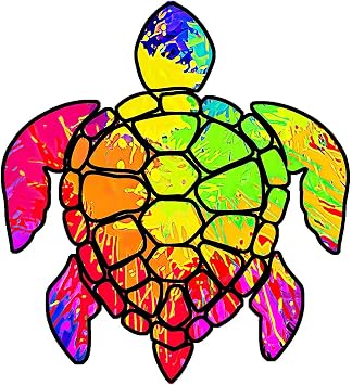 2 Pack Turtle Tie Dye Reflective Vinyl Car Decals Stickers, Van Trucks Women Men Motorcycle Laptop Decals Skateboard Bike Bumper Window 5.1"