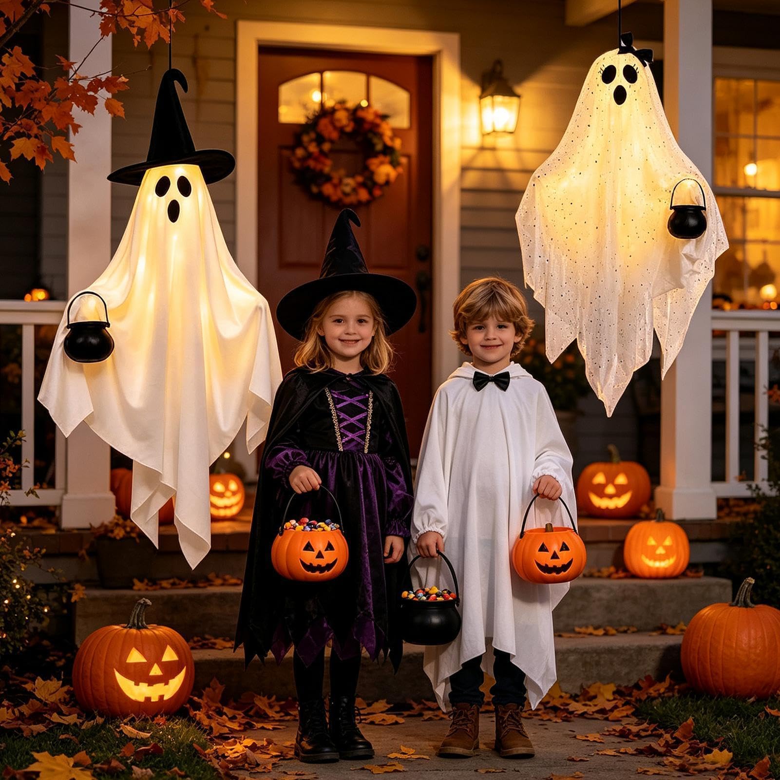 Decorazioni Di Halloween Fantasma 2 Pezzi Decorazioni Luminose Spaventose