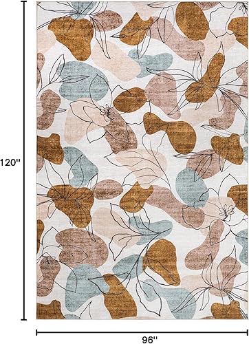 Miniatura 7 de nuLOOM Deisy - Alfombra abstracta con diseño floral lavable a máquina, para interiores y exteriores, 4 x 6, multicolor