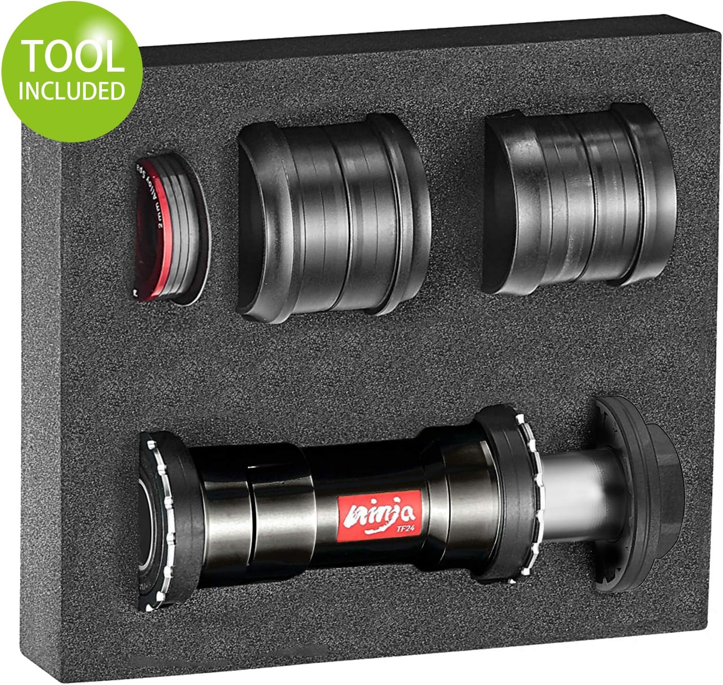 Token 2020 Threaded-Press Fit Bottom Bracket for BB86/BB92/BB30/PF30 Frame to Shimano 24mm Crank for MTB/Road Bike, Ninja 5in1 BB (Including Durable