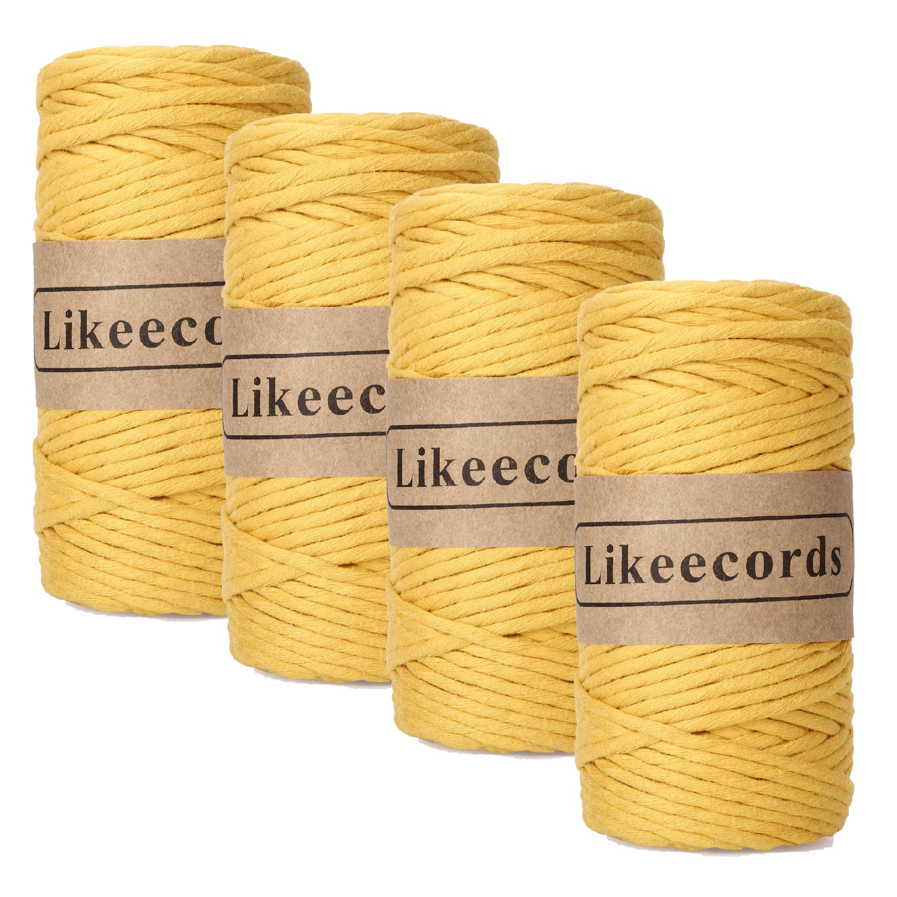 Cordon macramé simple fil coton naturel fil peigné pour loisirs créatifs et corde à suspendre