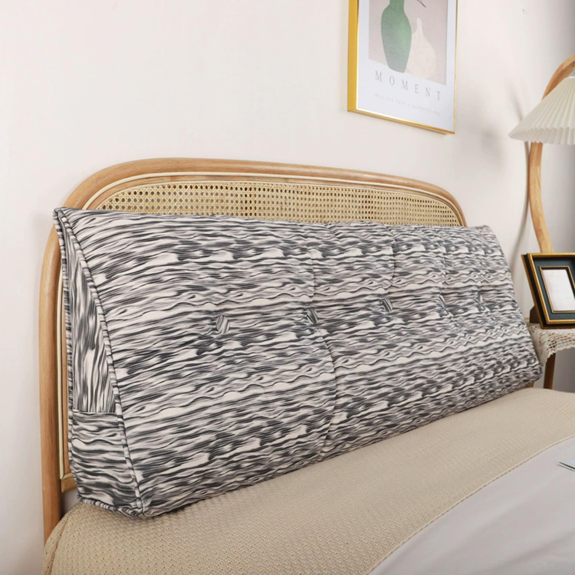 ADUODAO Large Pillows Headboard Rest Reading Pillows, Lumbar Backrest Positioning Support Long Cushions Daybed Bolster Cushions with Side Pocket for Sofa Tatami (100 * 50 * 20cm,Grey)