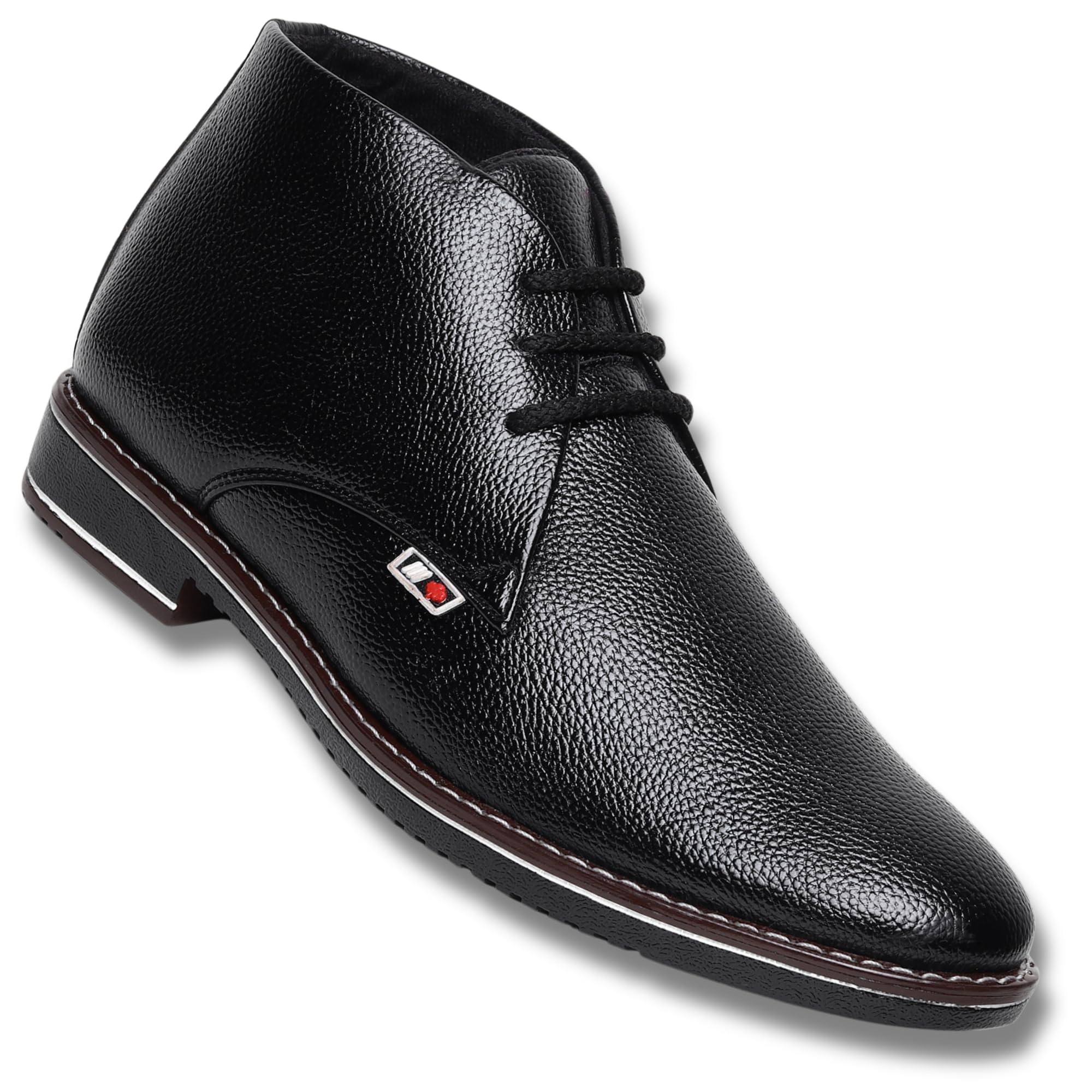Artificial Leather Mens Formal Shoes || Office High Top Formal Shoes Men || Cozy Soft Formal Shoes for Men Ankle Bike Riding Chelsea Boots for Men-image-31
