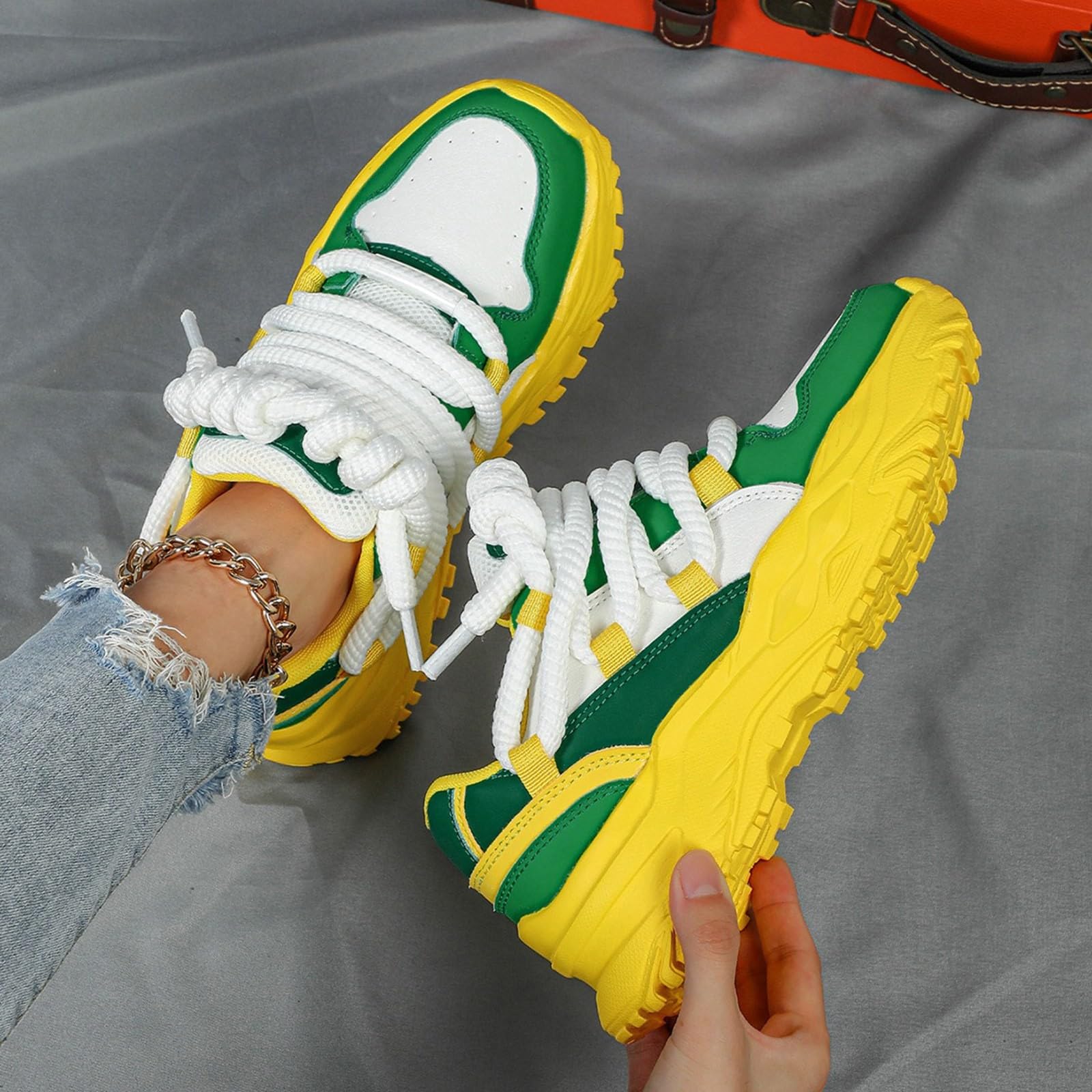 Sneaker da Donna per Il Tempo Libero Scarpe da Casa Traspirante Antiscivolo per Escursionismo comode Scarpe Ortopediche con Suola Morbida Camminare Correre Ammortizzazione reattiva Morbida Sneakers