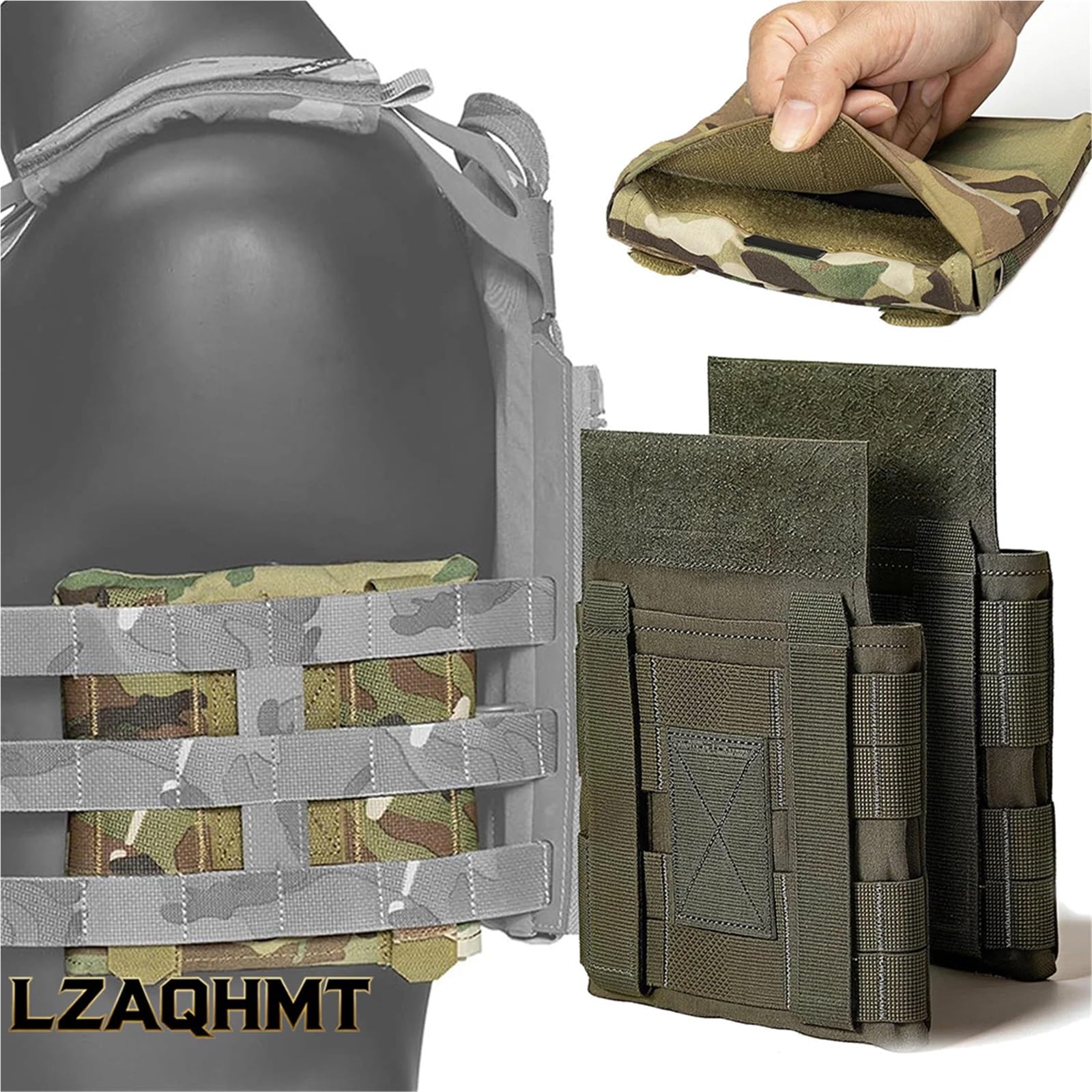 Paquete De 2 Bolsillos Laterales Tácticos para Placas 6x6 Bolsillos Laterales MOLLE para Placas para Portaplacas JPC2.0 – Equipo De Protección para Airsoft Y Caza