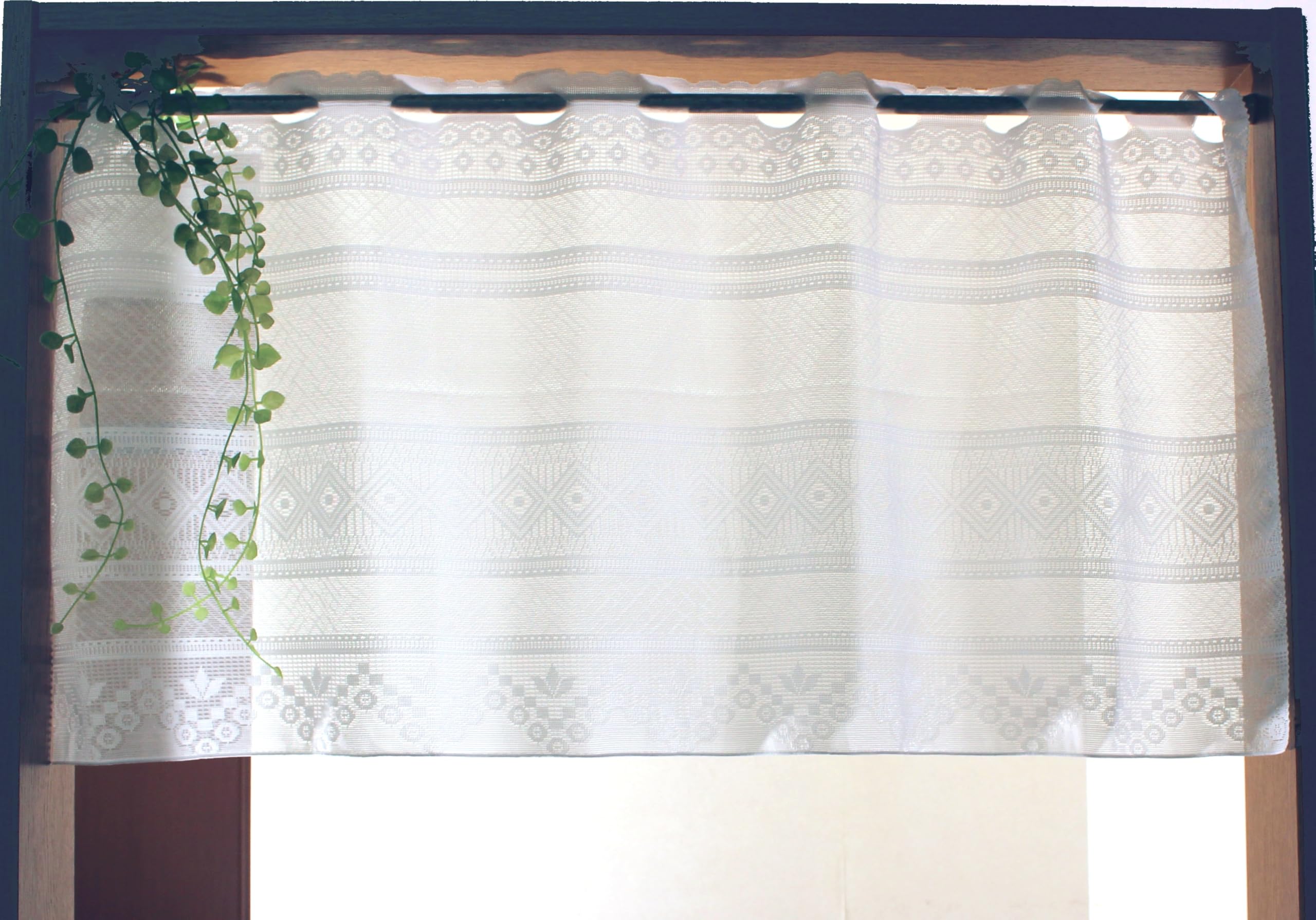 Amazon｜clothshop布や カフェカーテン 小窓用 レース 幅 約90x丈45cm