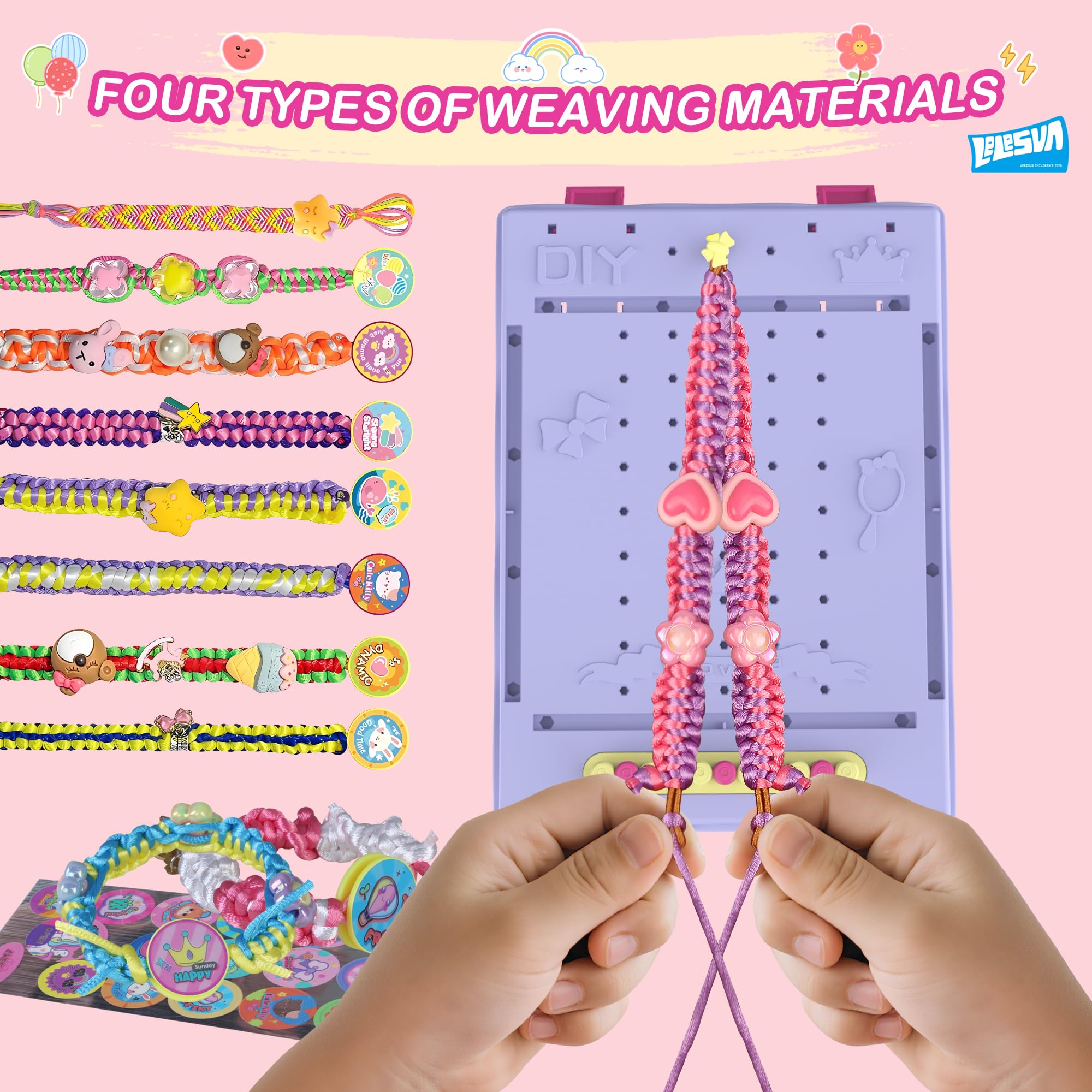 3-in-1 400Pcs+ Weaving Loom Kit,Friendship Bracelet Making Kit,Portable Make Bracelets Toys with Storage Box,DIY Arts and Crafts Loops for Adults Gifts for Kids Ages 5 6 7 8-12 13 - Image 4