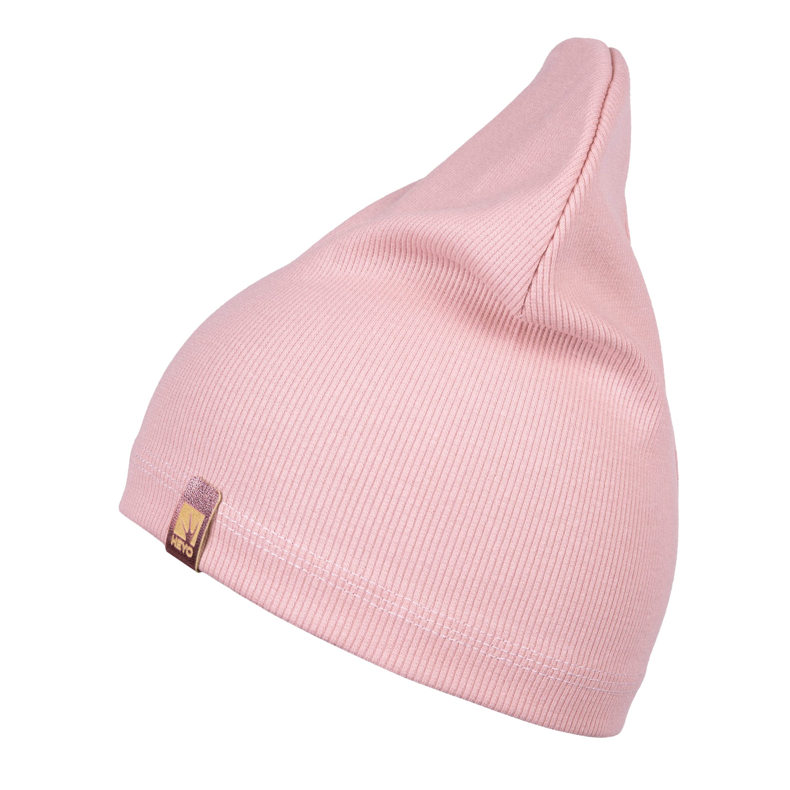 HEYO Kinder Beanie Mütze Schlauchschal Set für Mädchen Jungen Frühling Strickmütze Schal (Rosa)