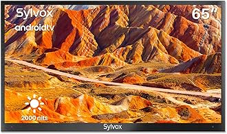 SYLVOX Outdoor TV, 4K UHD 65 Inch Smart TV, IP55 Waterproof 2000 nits Brightness for Full Sun, Outdoor Television for Outside Pool Garden, Android OS with Voice Assistant & Screen Cast (Pool Pro)