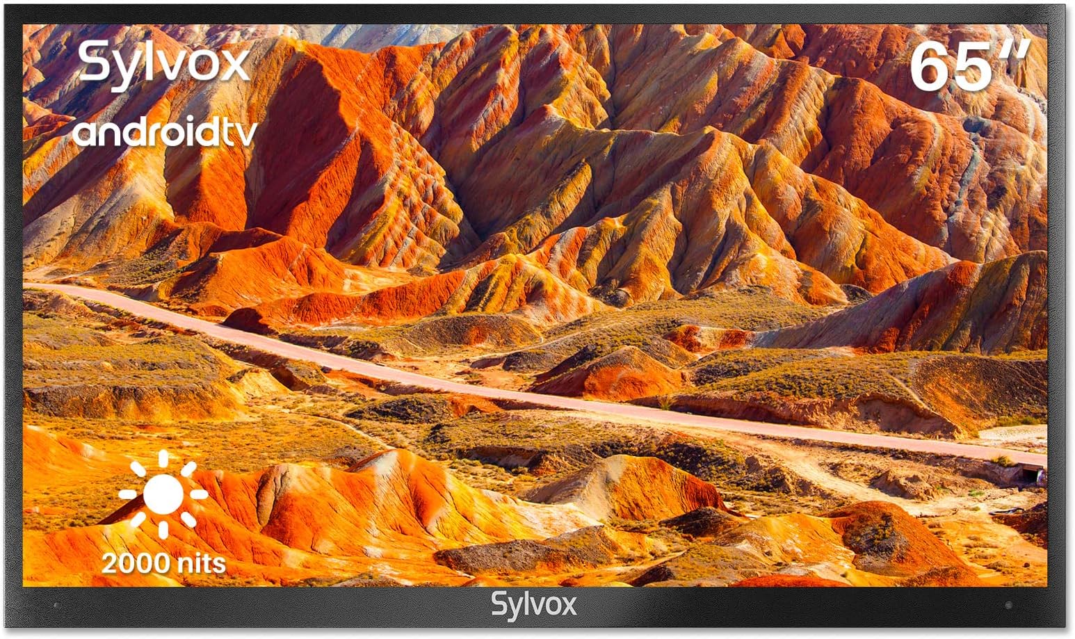 SYLVOX Outdoor TV, 4K UHD 65 Inch Smart TV, IP55 Waterproof 2000 nits Brightness for Full Sun, Outdoor Television for Outside Pool Garden, Android OS with Voice Assistant & Screen Cast (Pool Pro)