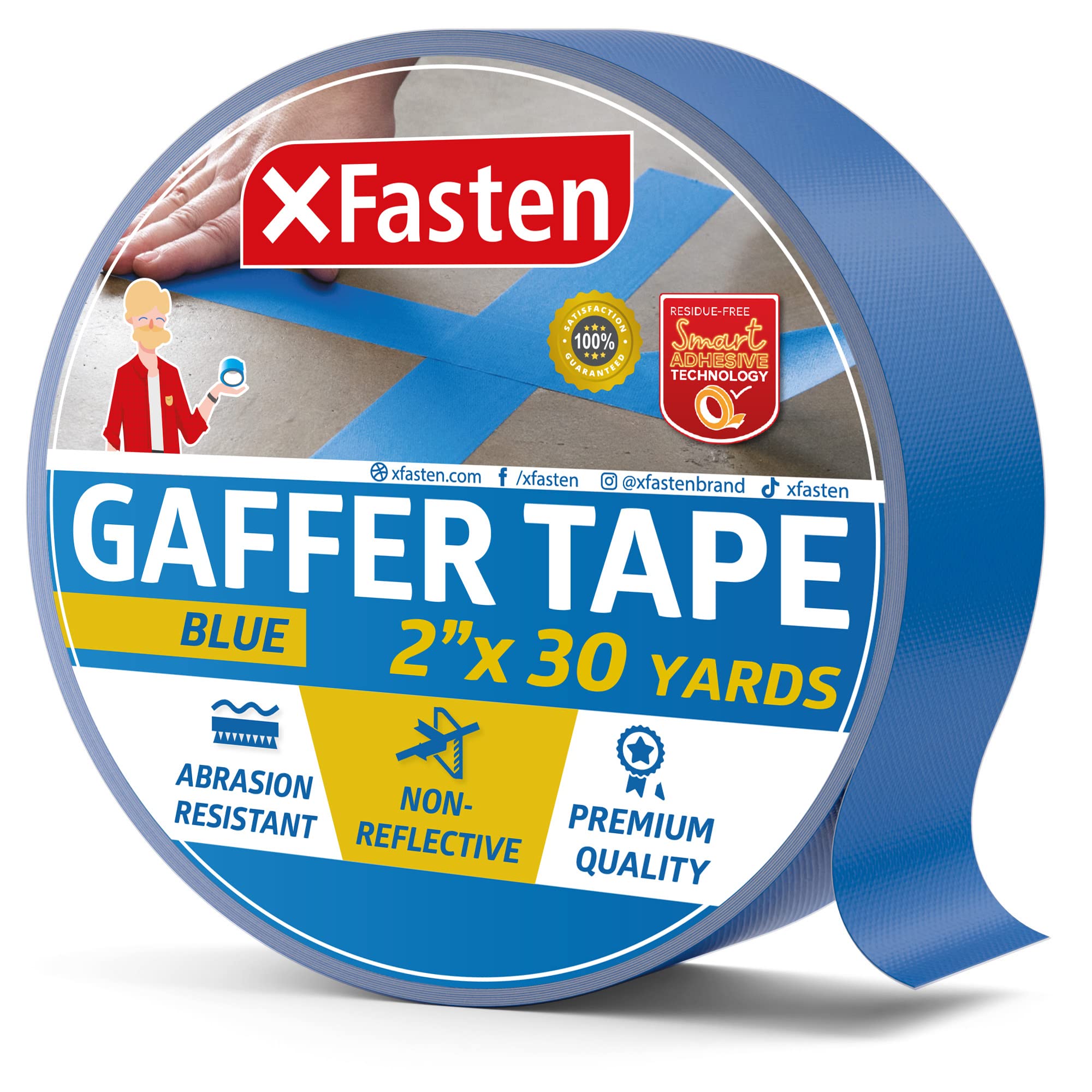 Buy XFasten Gaffers Tape 2 Inch X 30 Yards, Blue, Multipurpose Pro Gaff
