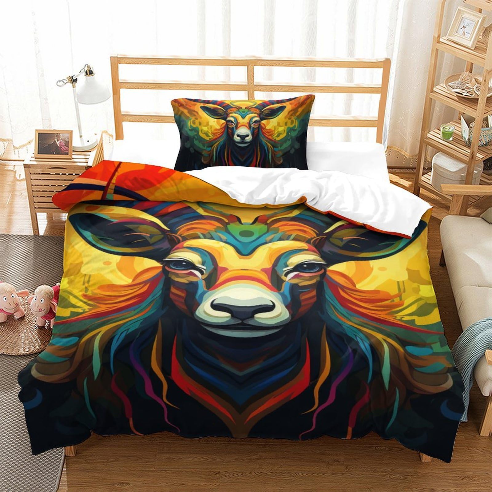 Parure de lit antilope 3D en microfibre douce pour chambre d'enfant