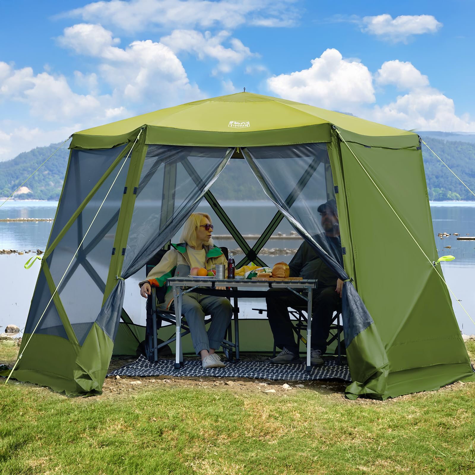 Amazon.com : TIMBER RIDGE Gazebo Tent Wind Screen Panel 2pc Green