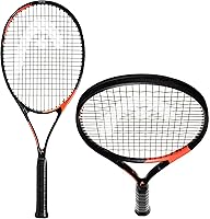 HEAD Ti. Radical Elite Pre-Strung Tennis Racket - Lightweight Head Light 27 Inch Racquet, 107 sq in Head, Gray/Orange
