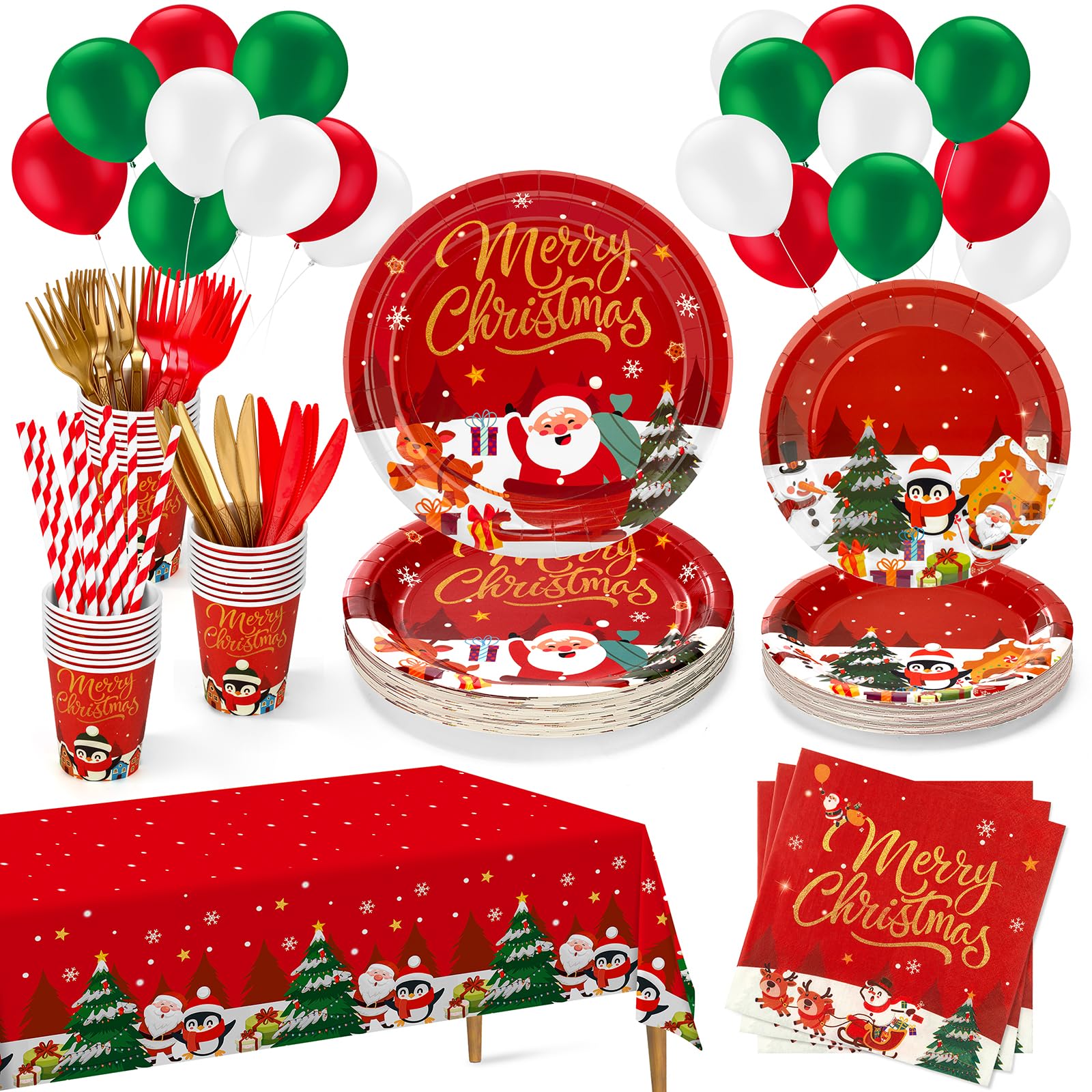 Locker.Ink | Elevate Your Holiday Gatherings with These Christmas Tableware Tips Christmas Disposable Tableware Set