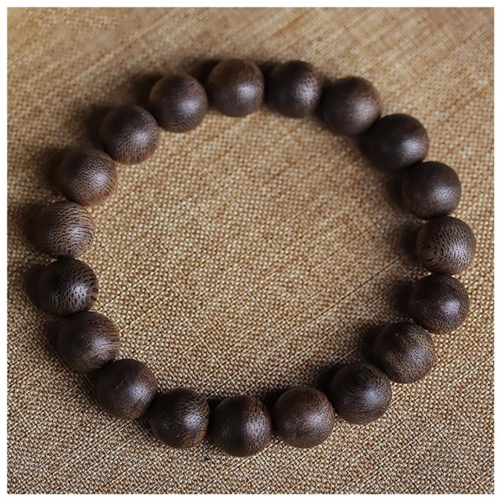 Pulsera unisex de 8 mm, 108 cuentas de madera de agar natural, para meditación y oración, cuentas de rosario budista hechas a mano para hombres y mujeres