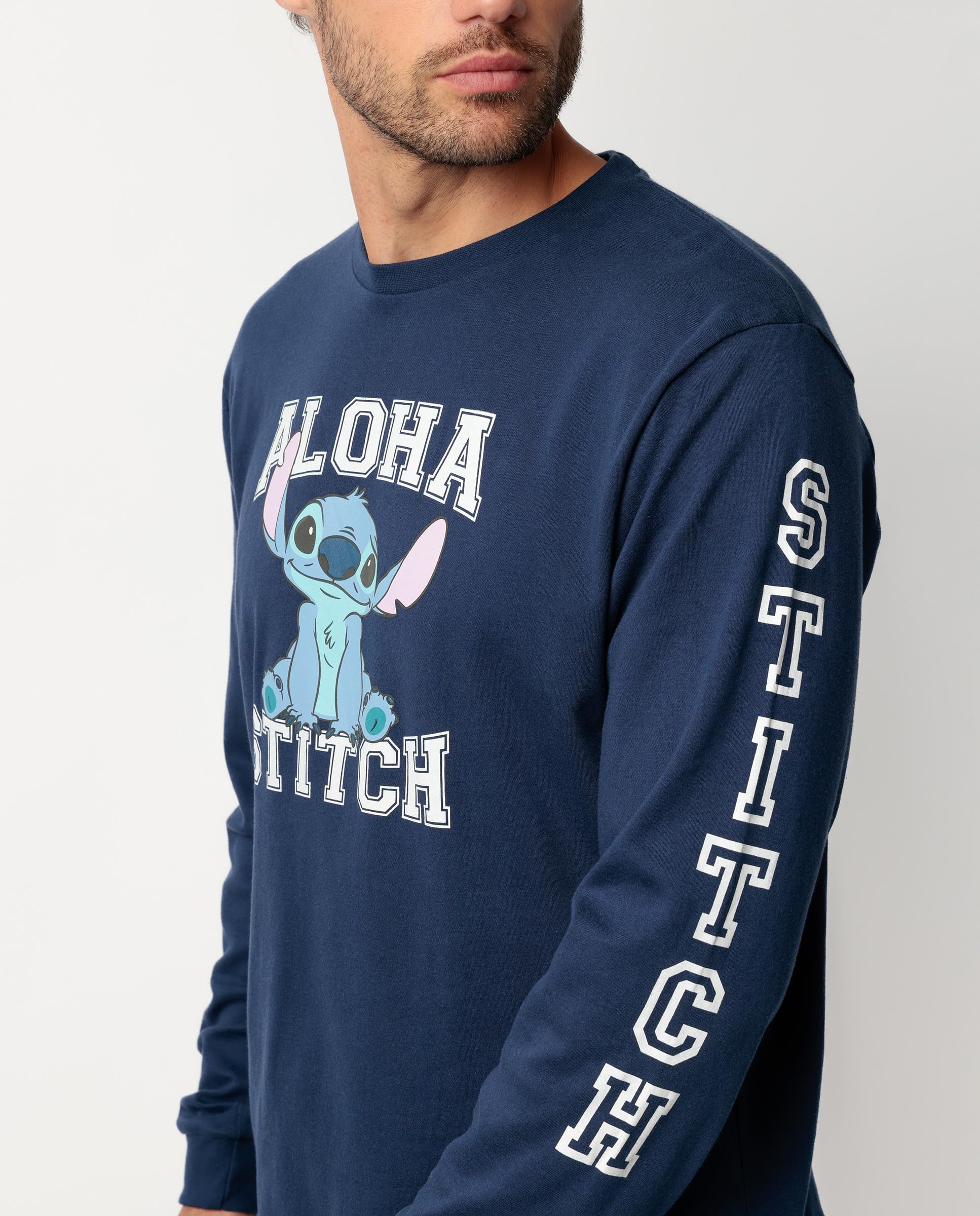 Disney Aloha Stitch Schlafanzug für Herren, langärmlig